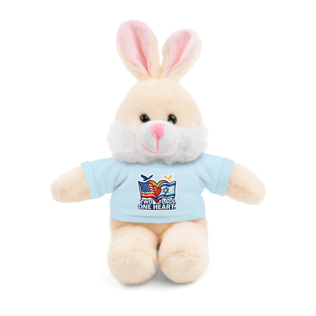 Two Flags. One Heart Stuffed Animals with Tee - American Zionist