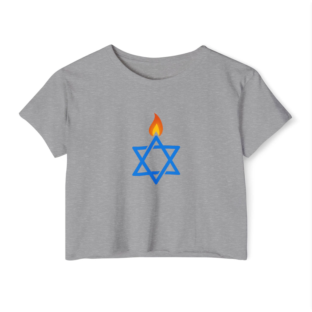 Fire Stars Of David Women's Festival Crop Top - American Zionist