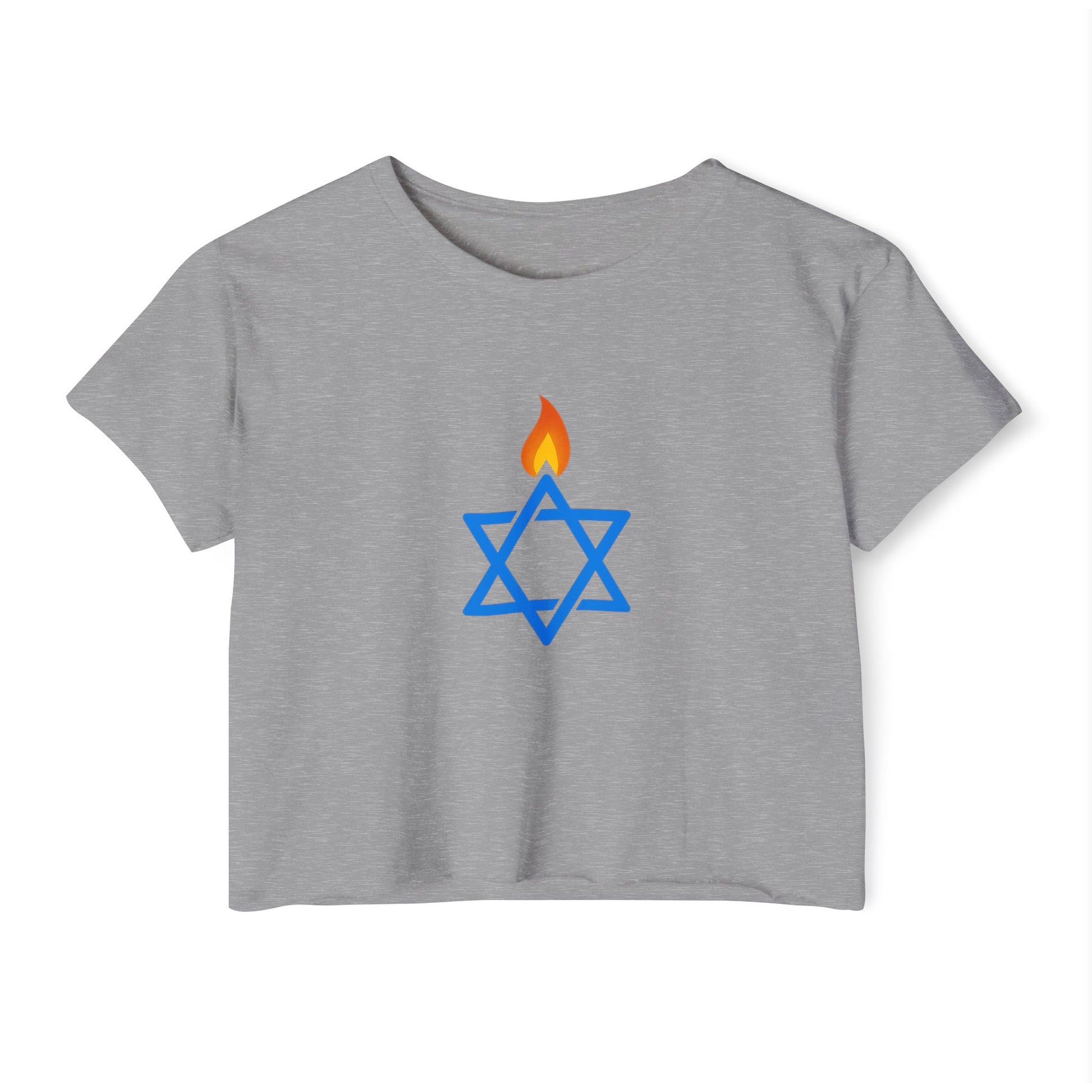 Fire Stars Of David Women's Festival Crop Top - American Zionist