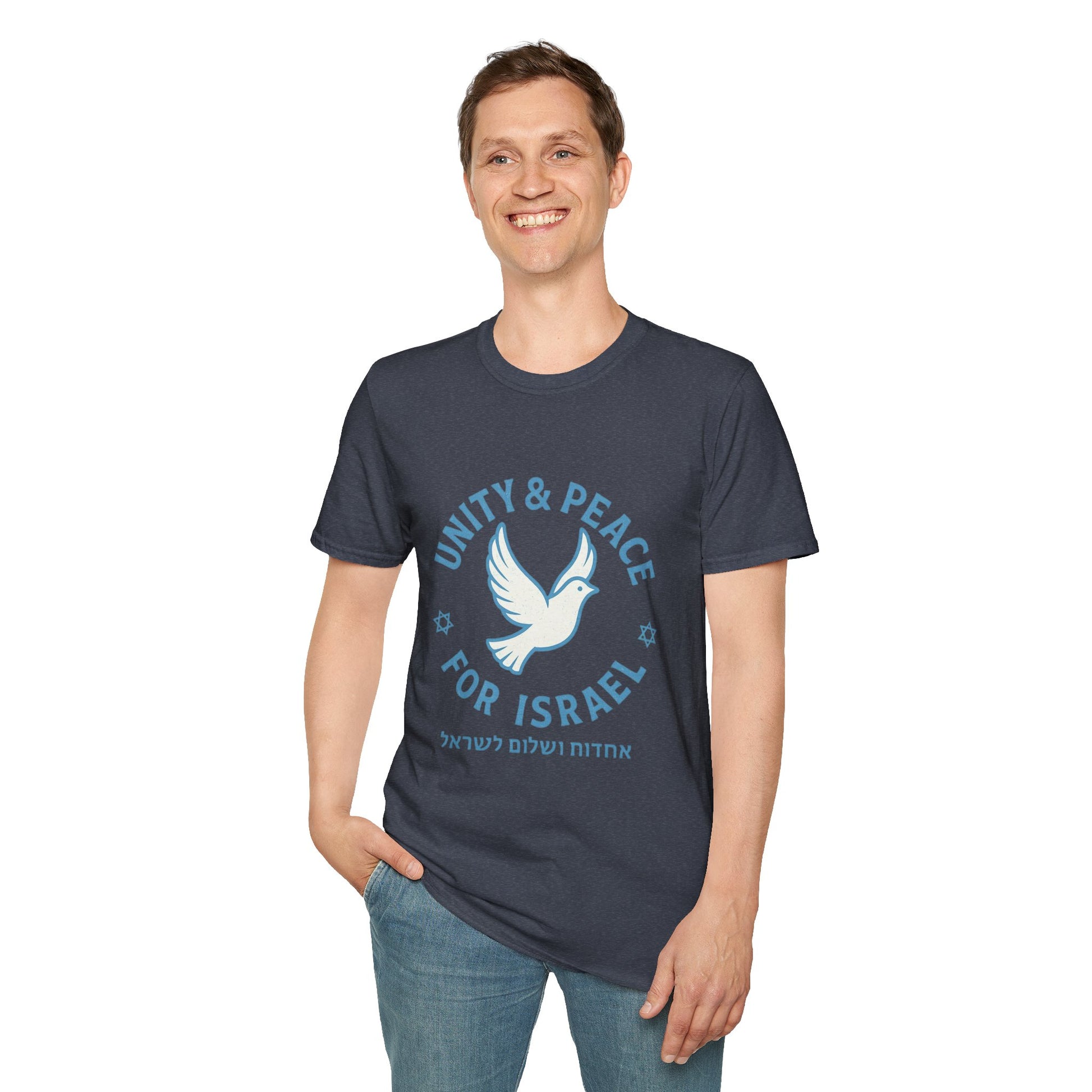 Unity Peace For Israel Unisex Softstyle T-Shirt - American Zionist