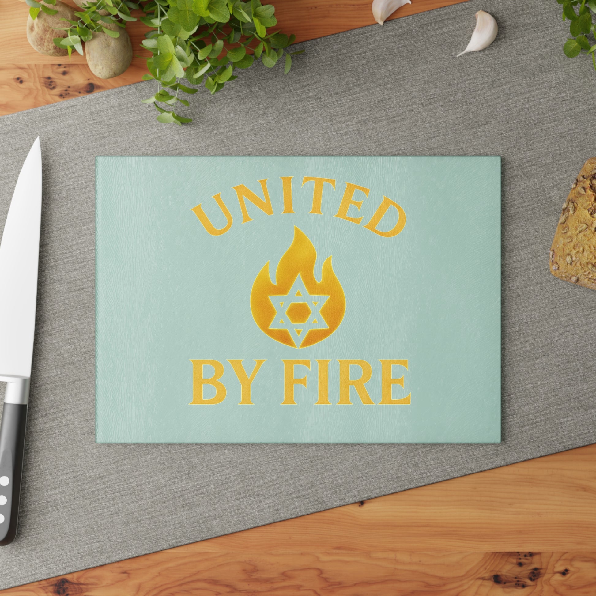 United by Fire Glass Cutting Board - American Zionist