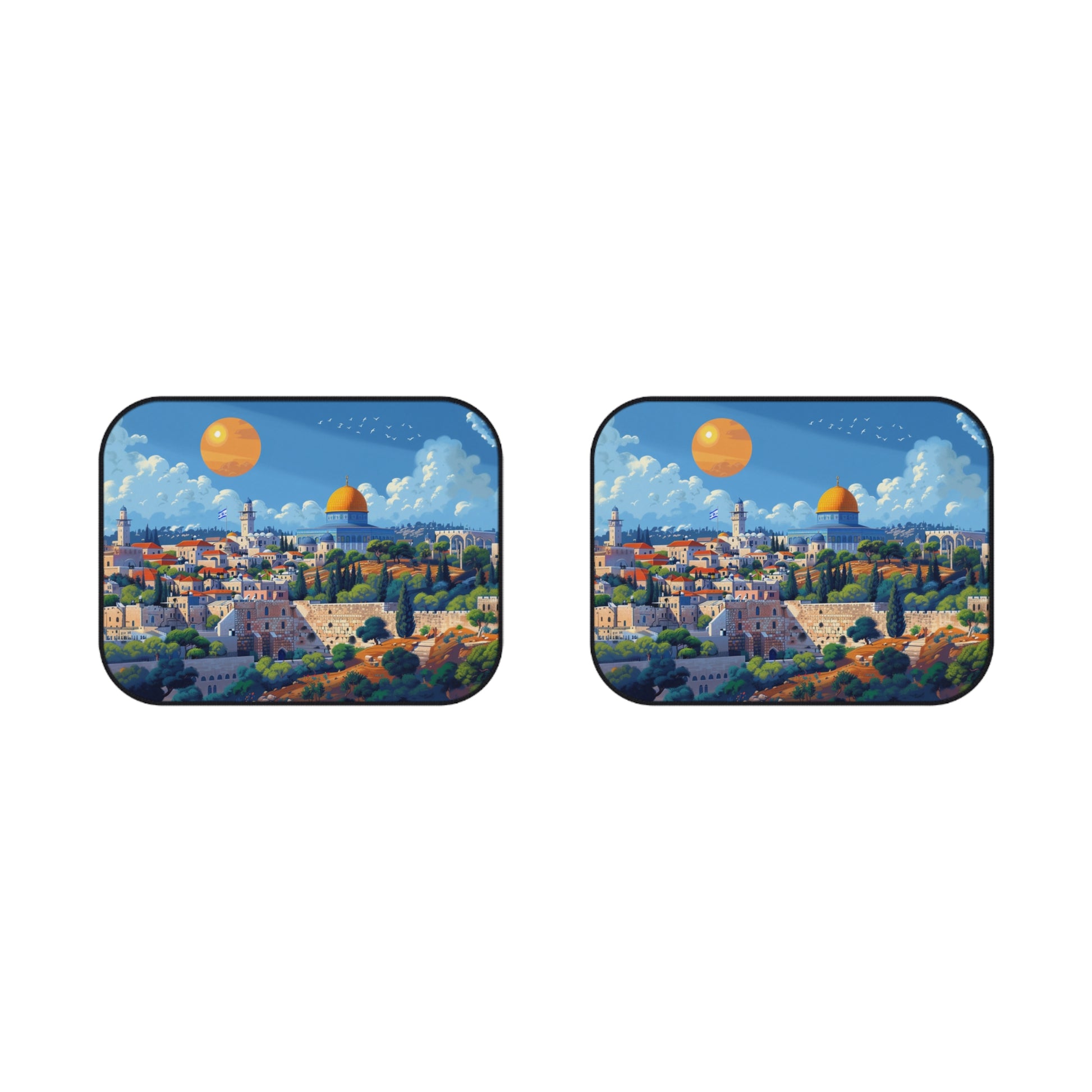 Jerusalem City Skyline Car Mats (2x Rear) - American Zionist