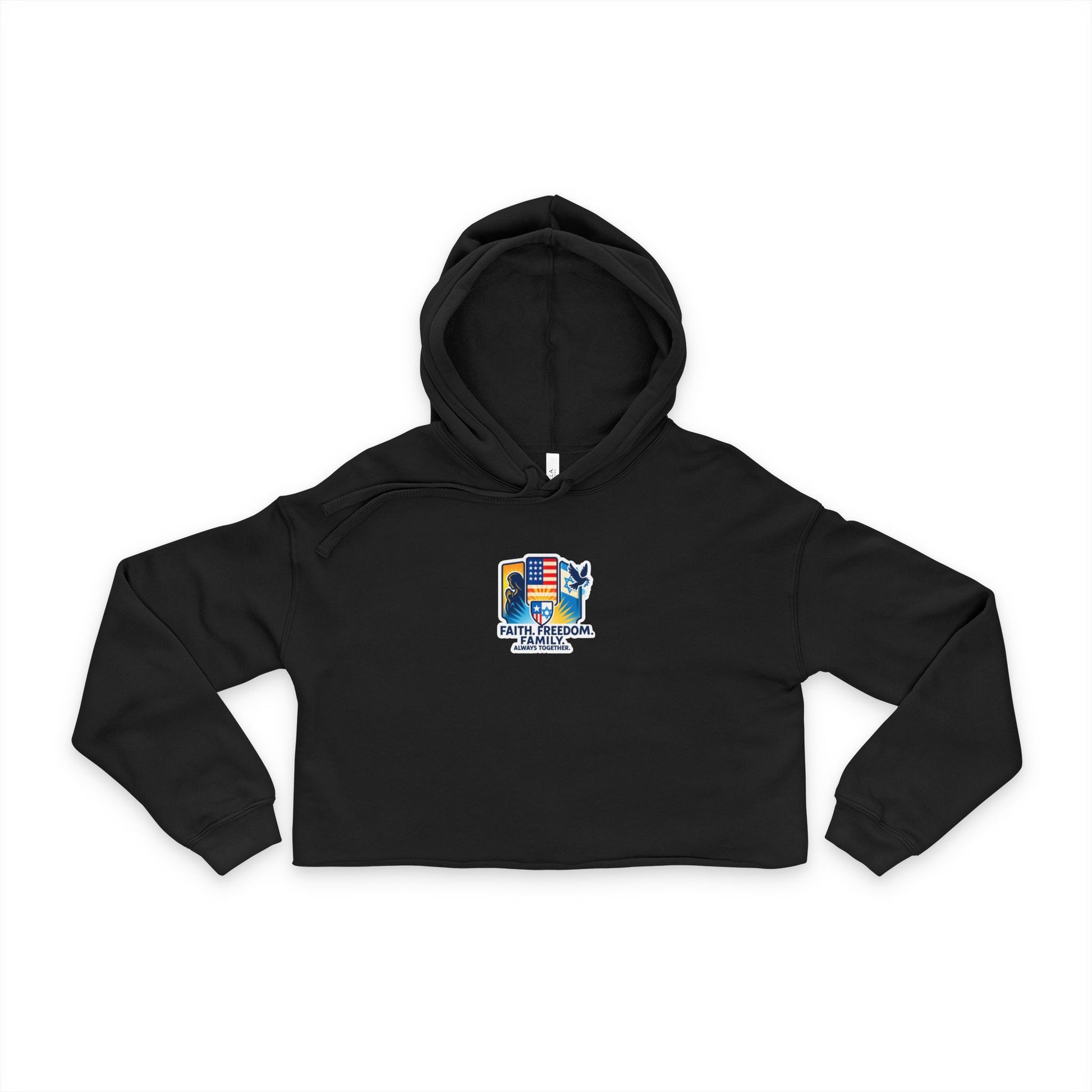 Faith Freedom Family Women's Cropped Hoodie - American Zionist