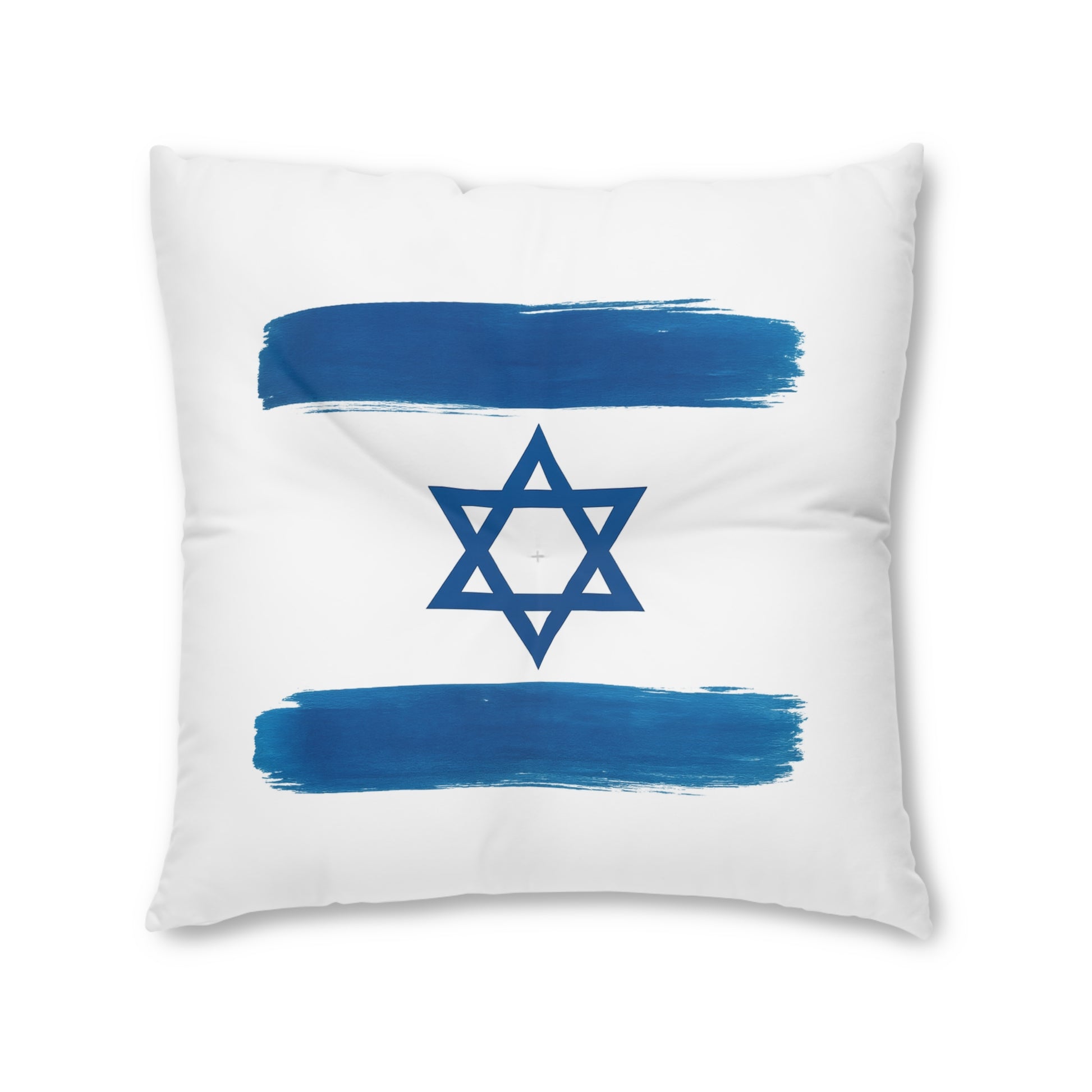 Blue Stars Of David Tufted Floor Pillow, Square - American Zionist