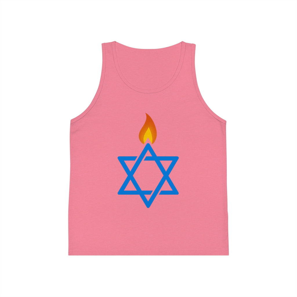 Fire Stars Of David Kid's Jersey Tank Top - American Zionist