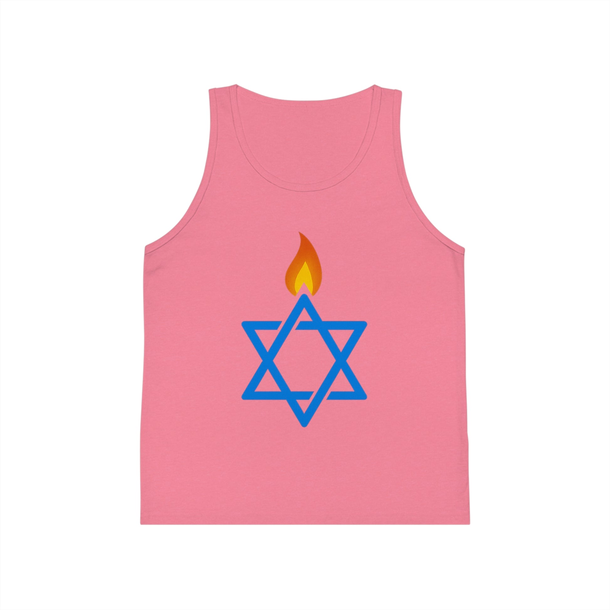 Fire Stars Of David Kid's Jersey Tank Top - American Zionist
