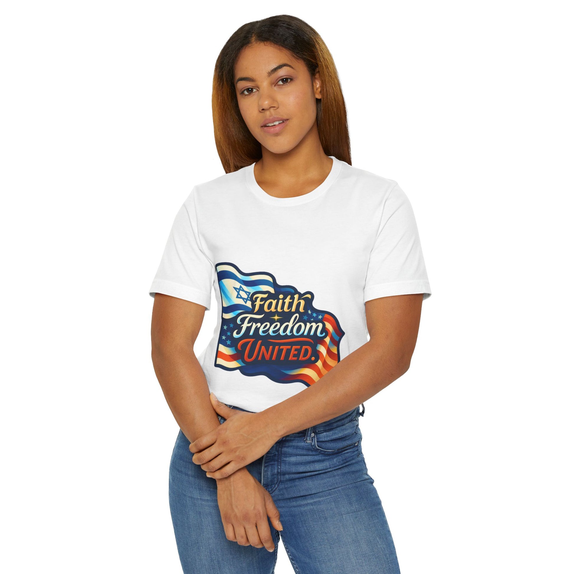 Faith Freedom United Unisex Jersey T-Shirt - American Zionist