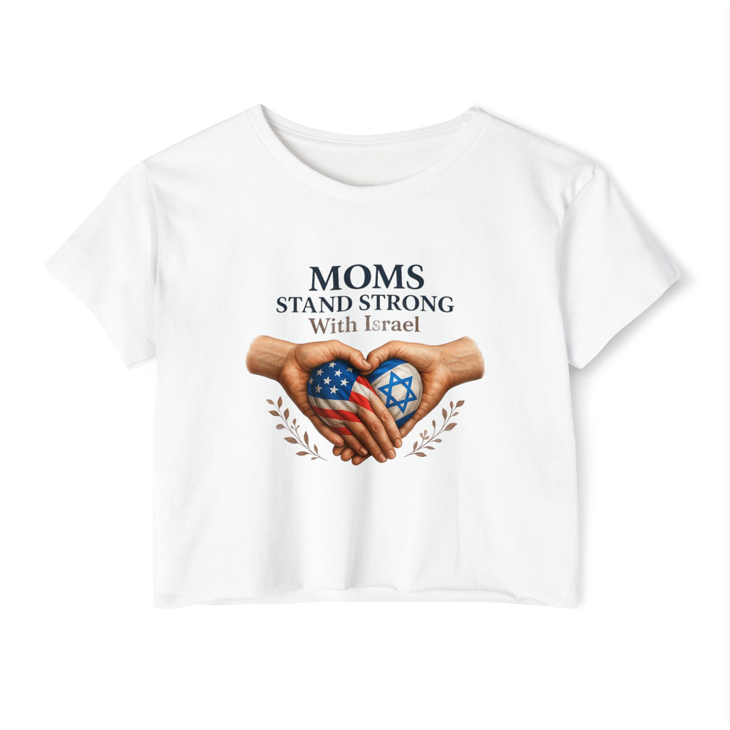 Mom Stand Strong Women's Festival Crop Top - American Zionist