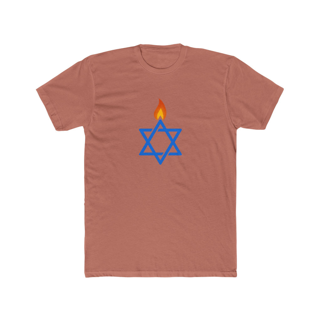 Fire Stars Of David Unisex Cotton Crew Tee - American Zionist