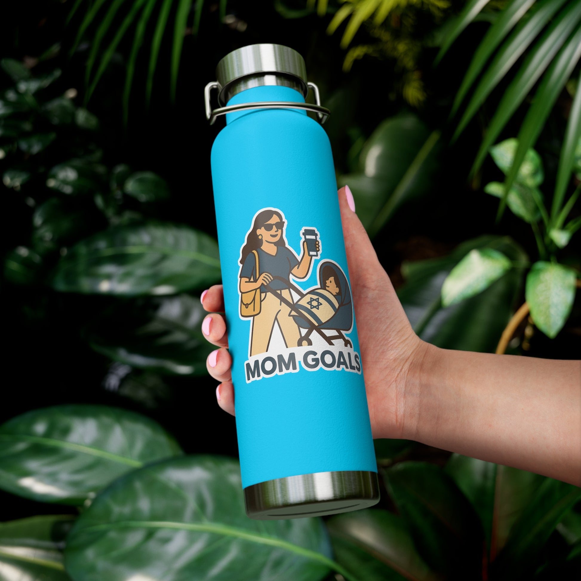 Mom Goals Copper Vacuum Insulated Bottle, 22oz - American Zionist