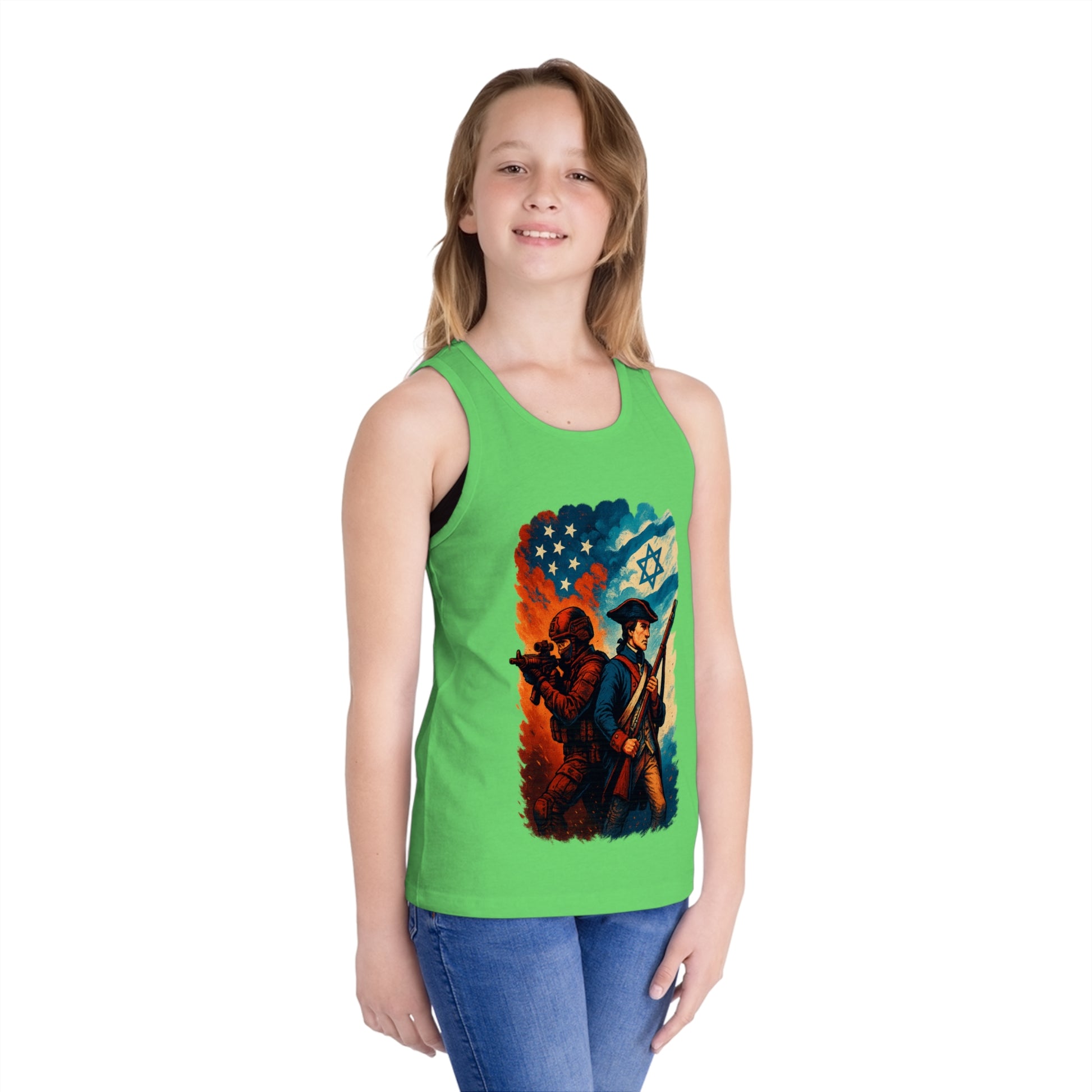Defenders Across Generations Kid's Jersey Tank Top - American Zionist