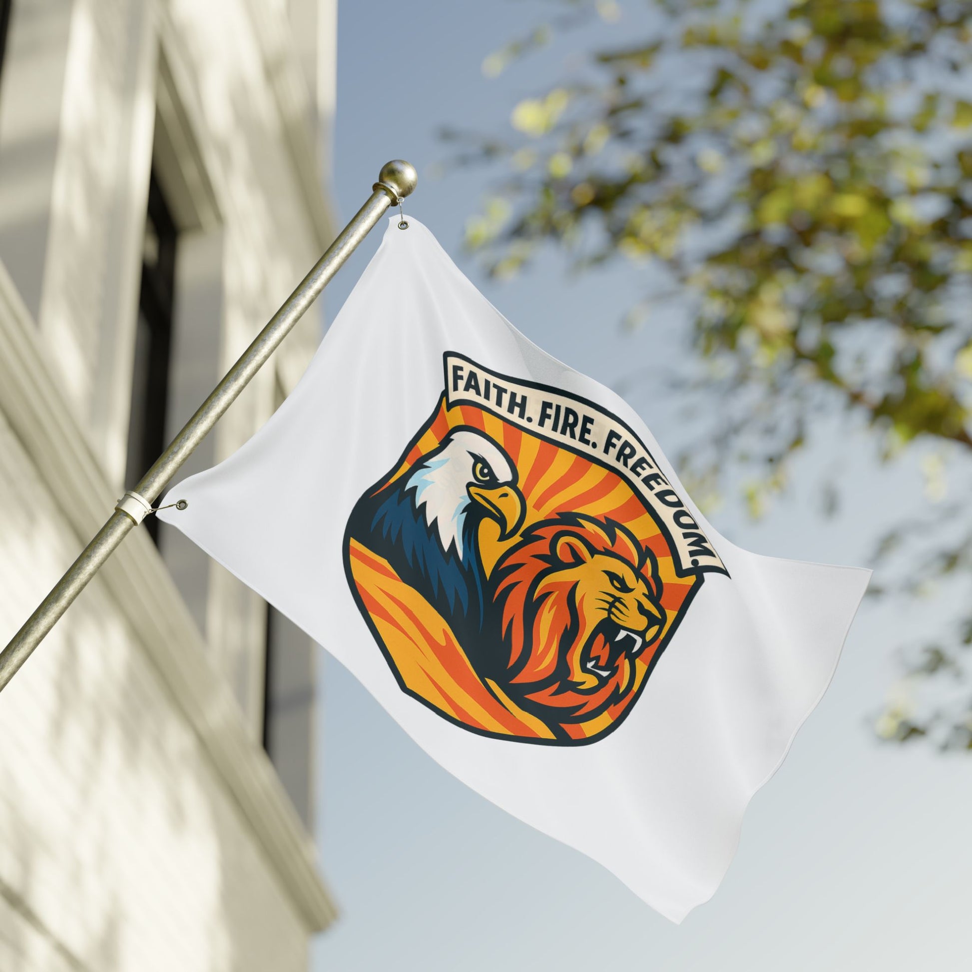 Lions Eagles Rise Double Sided Flag - American Zionist