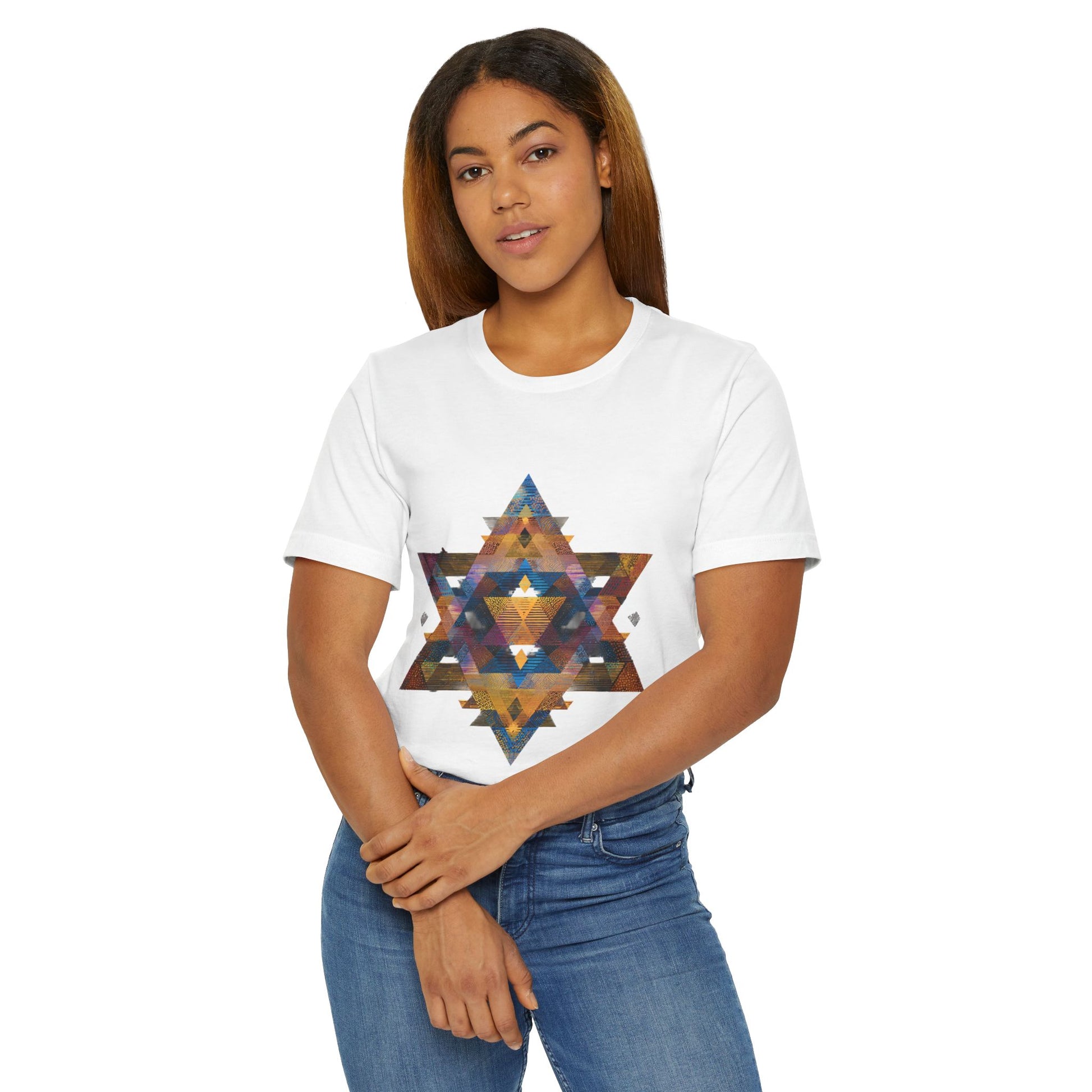 Star of David Geometric Unisex Jersey T-Shirt - American Zionist