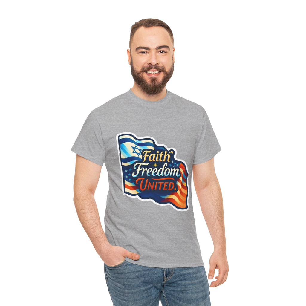 Faith Freedom United Unisex Heavy Cotton Tee - American Zionist