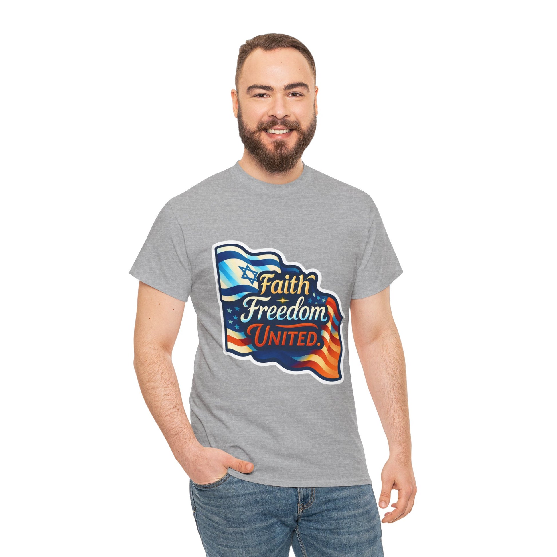Faith Freedom United Unisex Heavy Cotton Tee - American Zionist