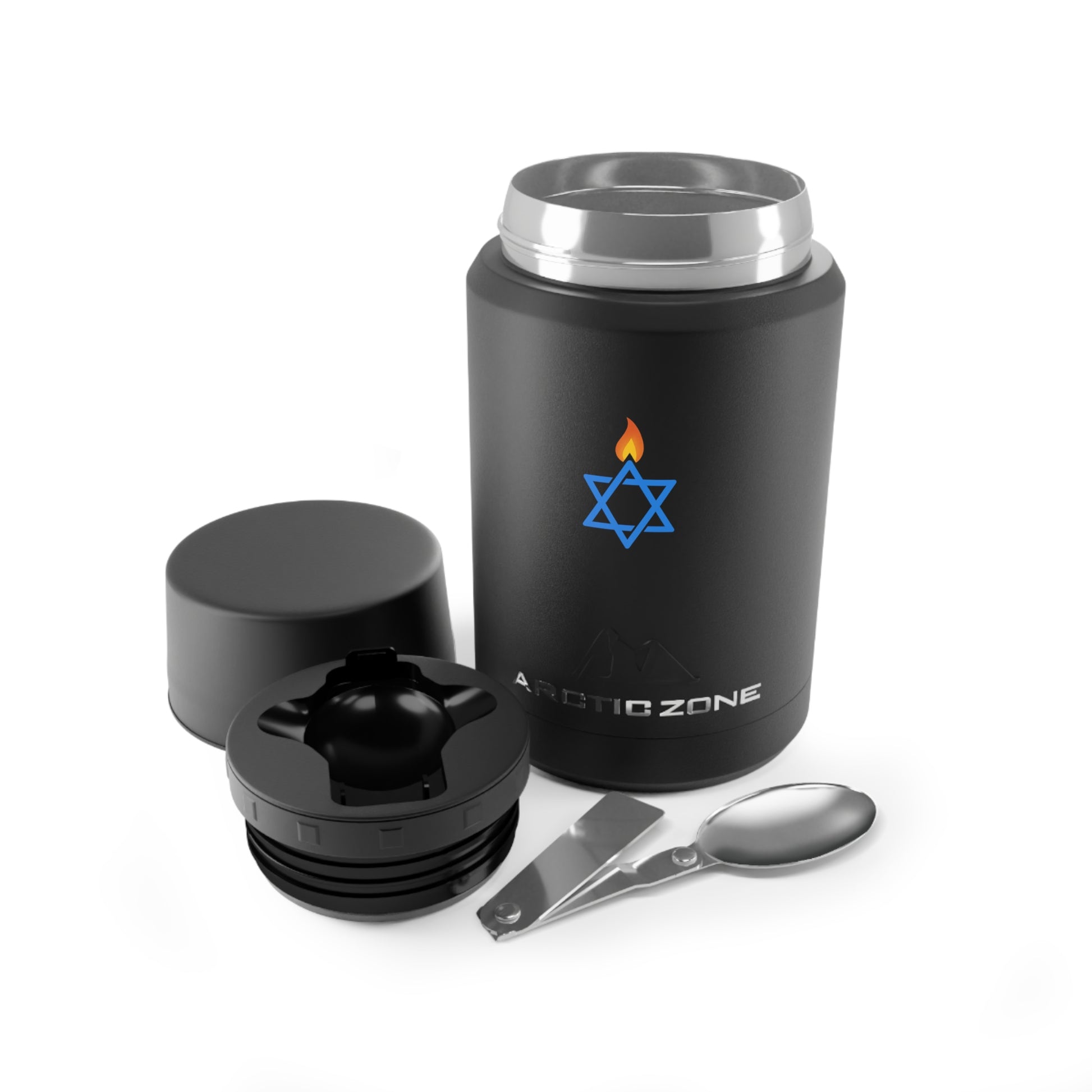 Fire Stars Of David Titan Copper Insulated Food Storage - American Zionist