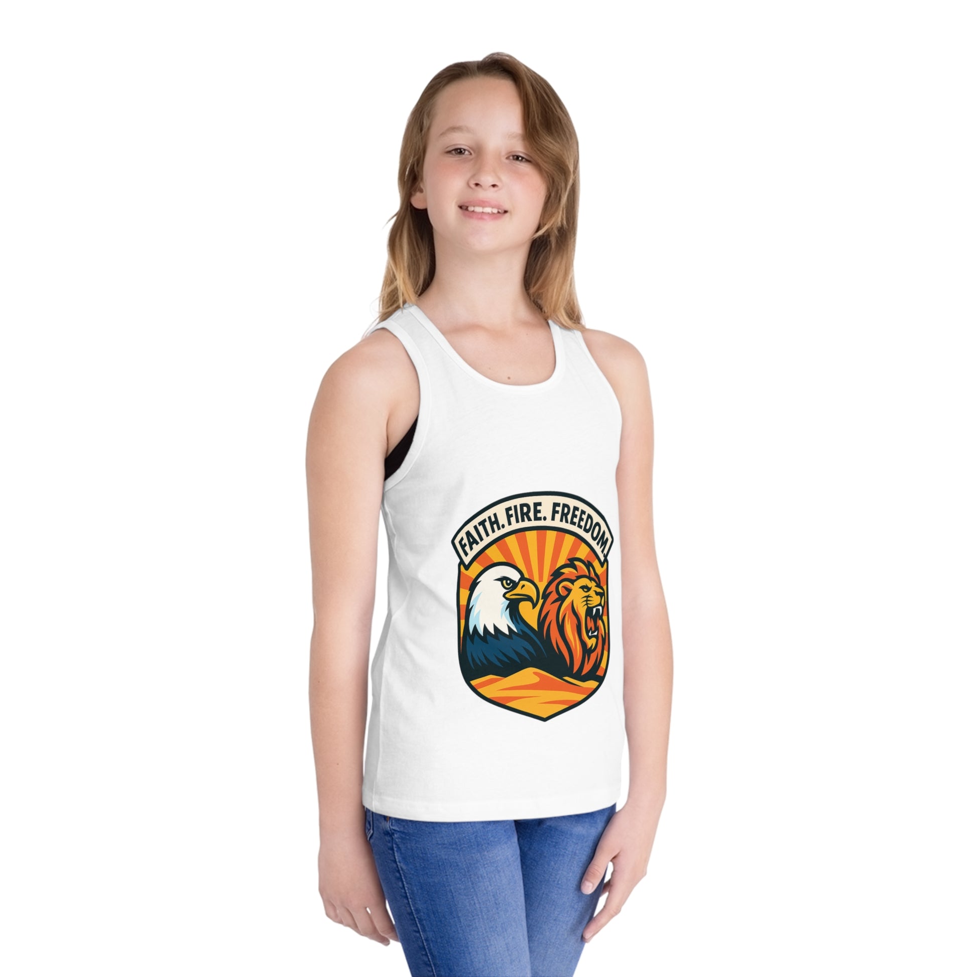 Lions Eagles Rise Kid's Jersey Tank Top - American Zionist