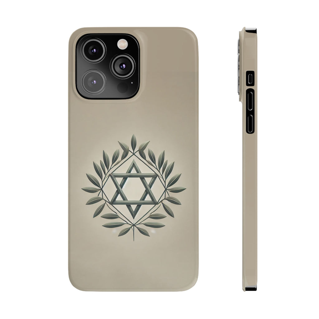 Olive and Star of David Slim Phone Cases - American Zionist