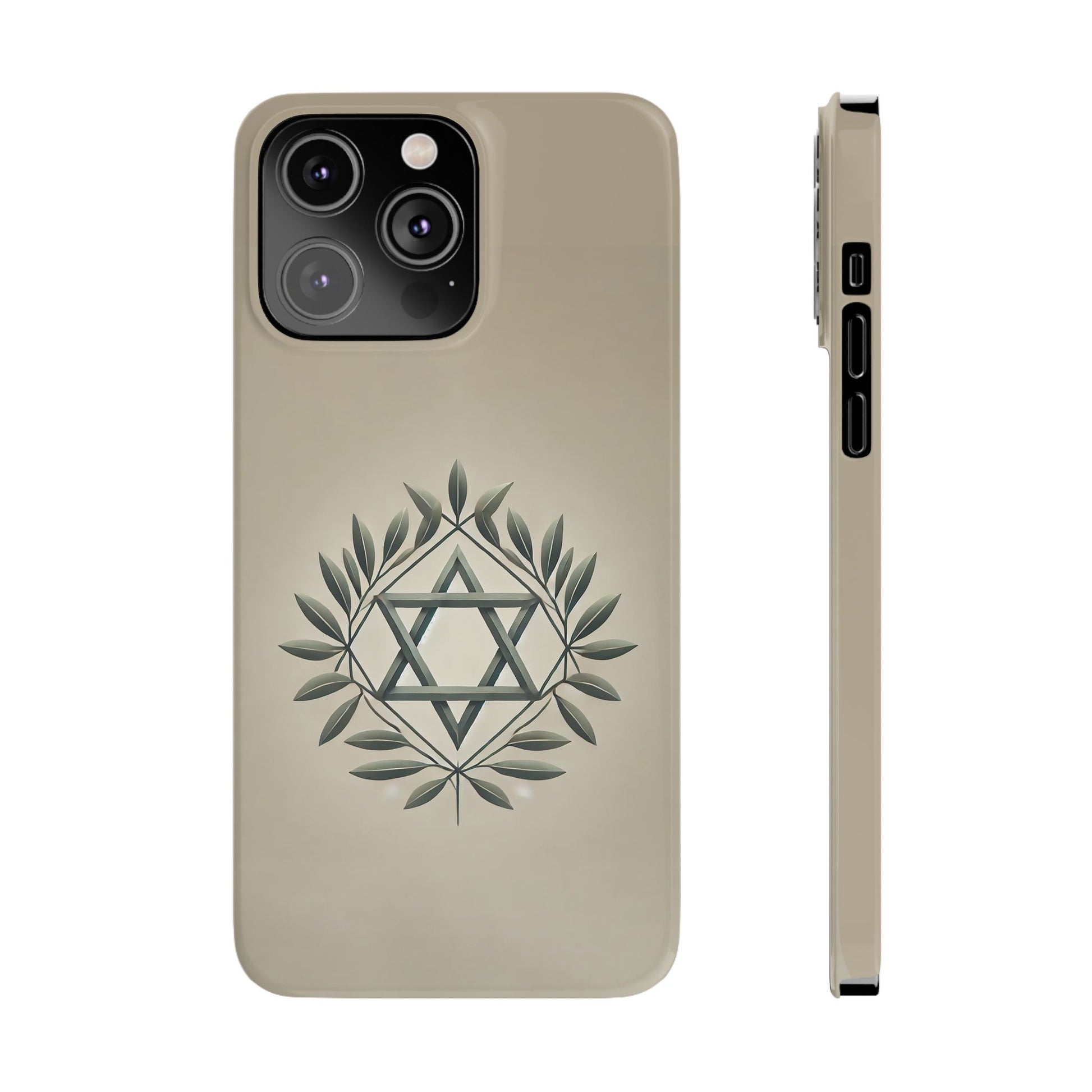 Olive and Star of David Slim Phone Cases - American Zionist