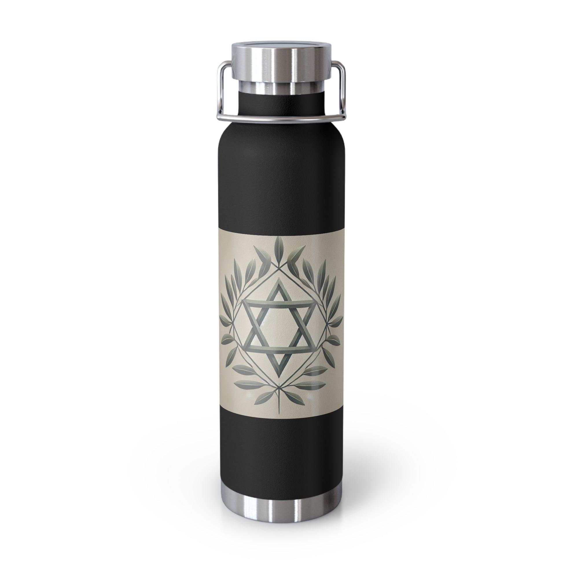 Olive and Star of David Copper Vacuum Insulated Bottle, 22oz - American Zionist