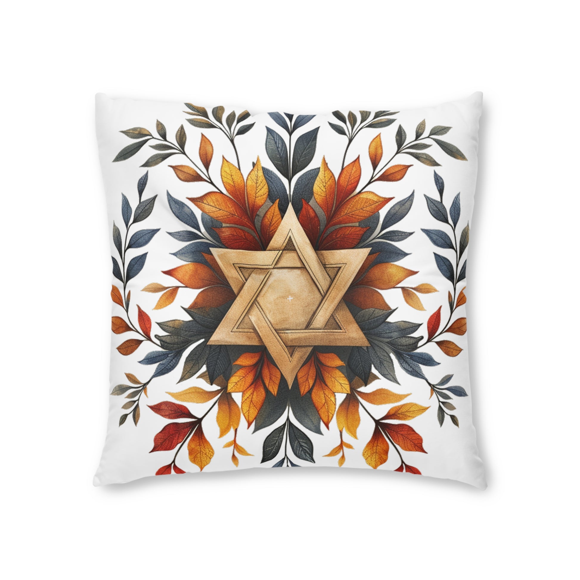 Star Of David Wreath Tufted Floor Pillow, Square - American Zionist