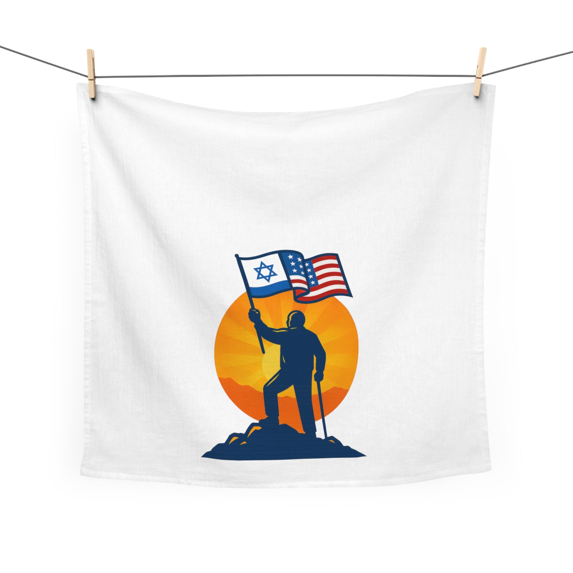 Grandpa Stands for Freedom Tea Towel - American Zionist