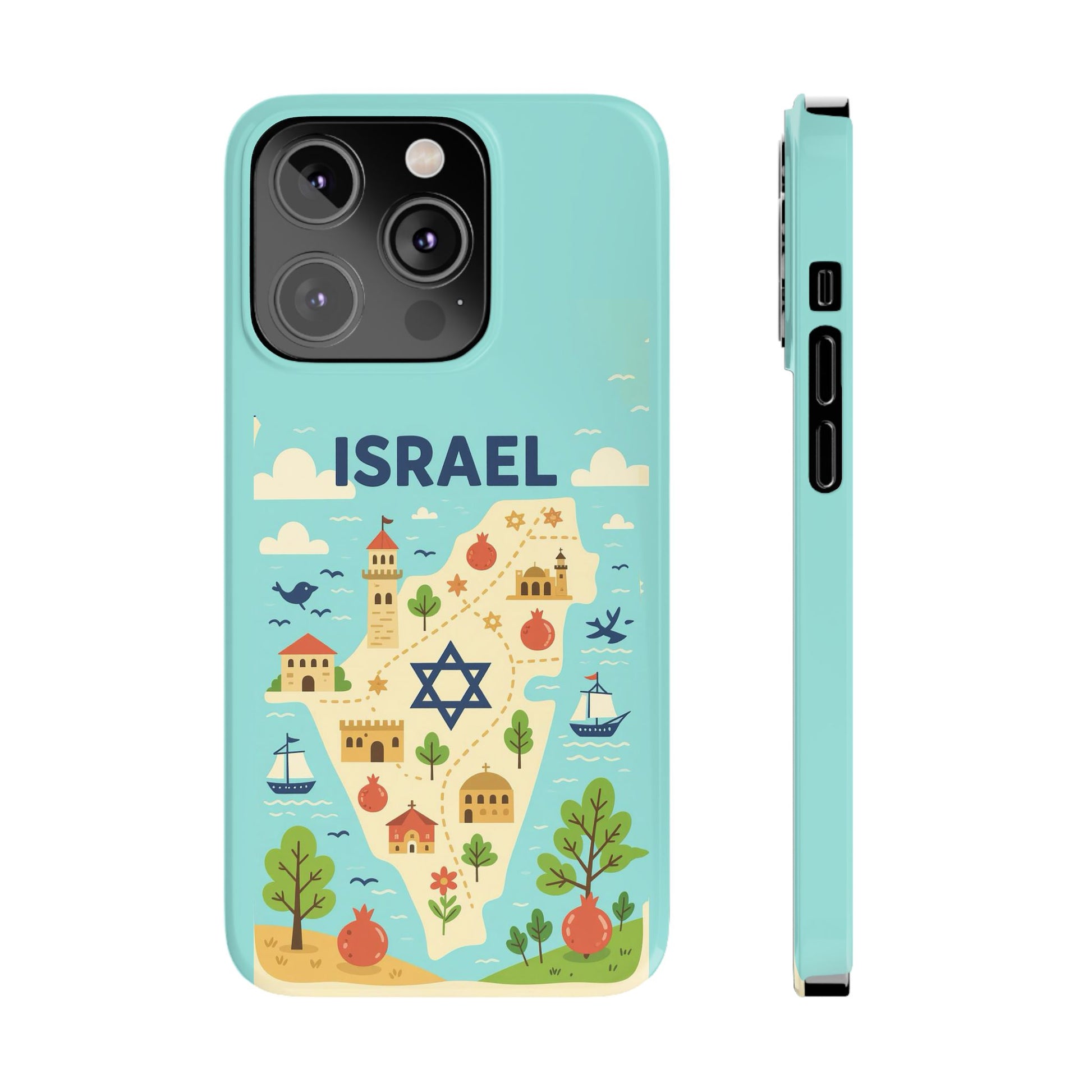 Map of Israel Slim Phone Cases - American Zionist