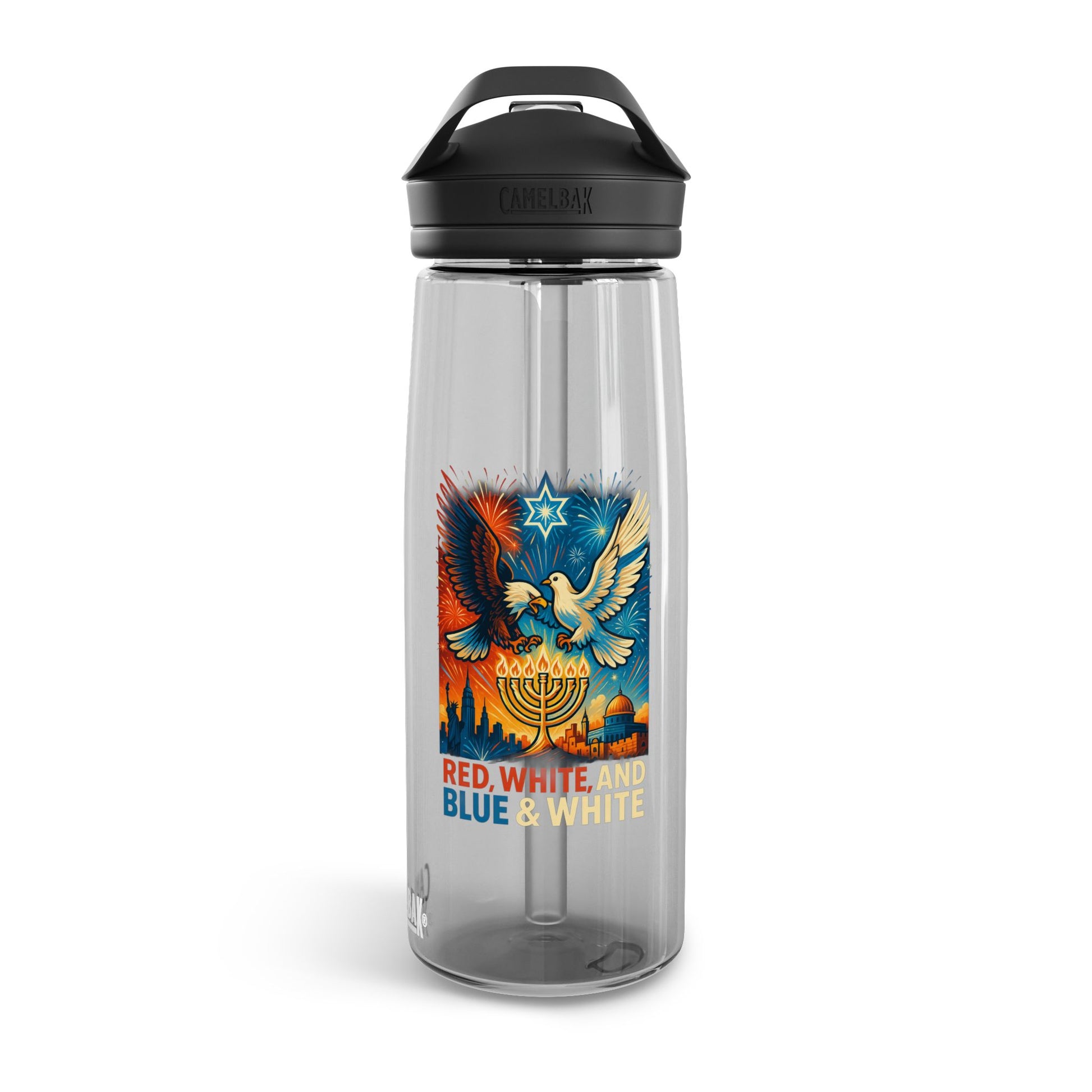 Red White And Blue Water Bottle, 20oz\25oz - American Zionist