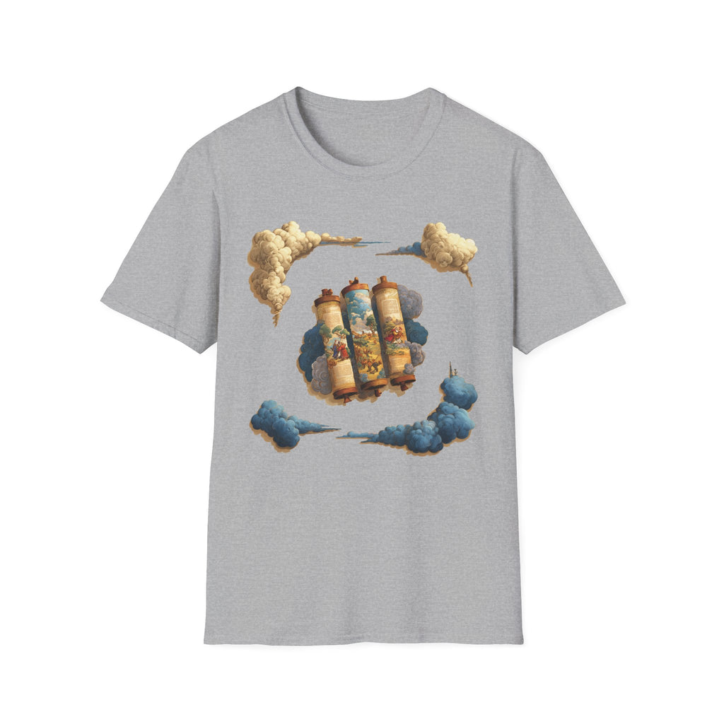Cloudy Scroll of Moses Unisex Softstyle T-Shirt - American Zionist