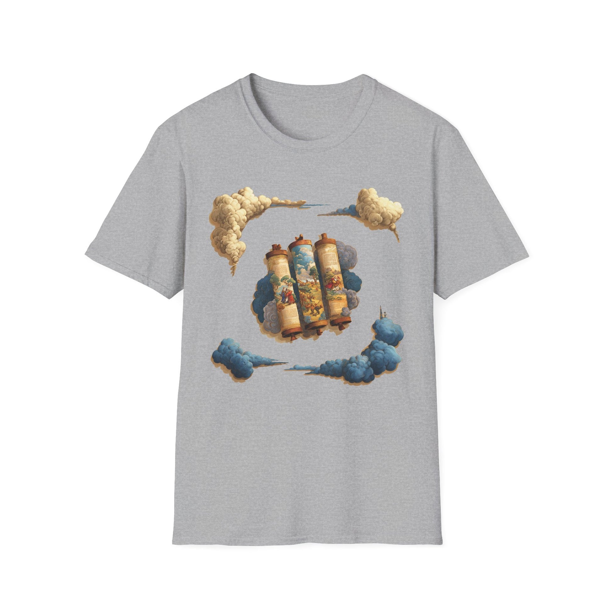 Cloudy Scroll of Moses Unisex Softstyle T-Shirt - American Zionist