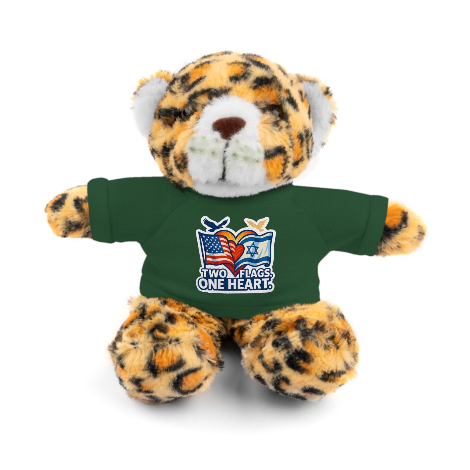 Two Flags. One Heart Stuffed Animals with Tee - American Zionist