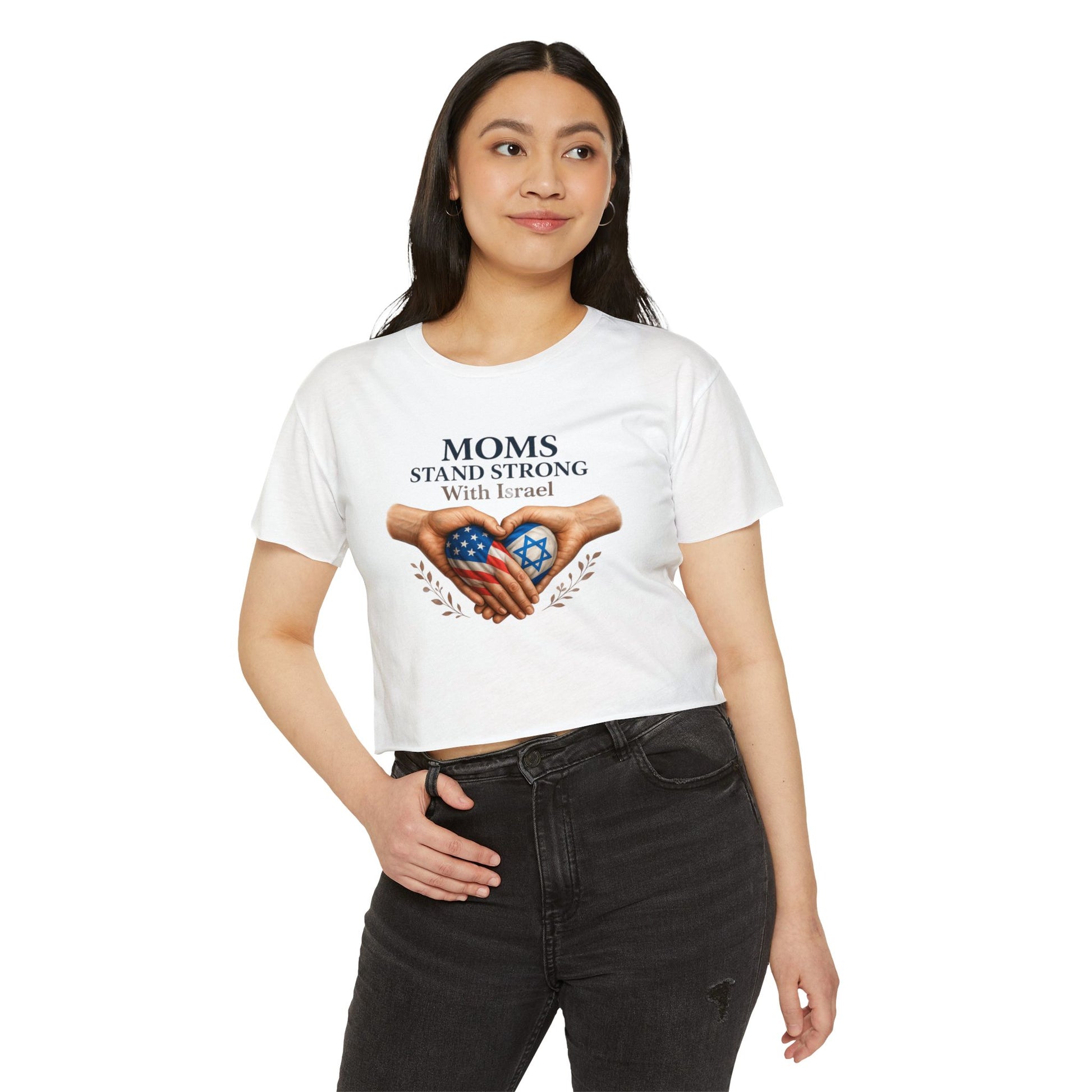 Mom Stand Strong Women's Festival Crop Top - American Zionist