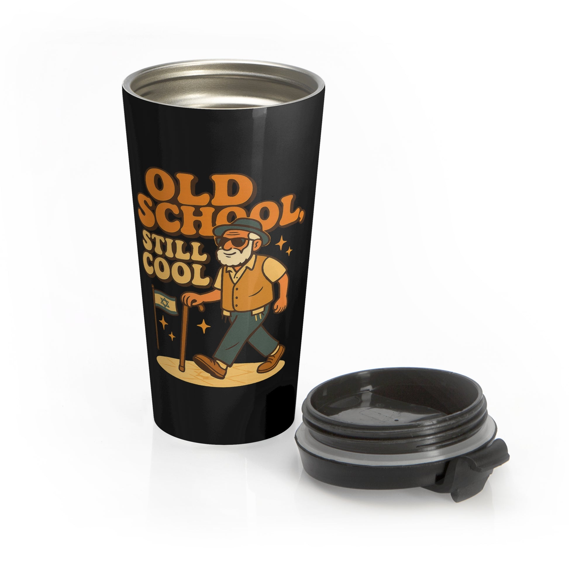Old School Grandpa Stainless Steel Travel Mug - American Zionist