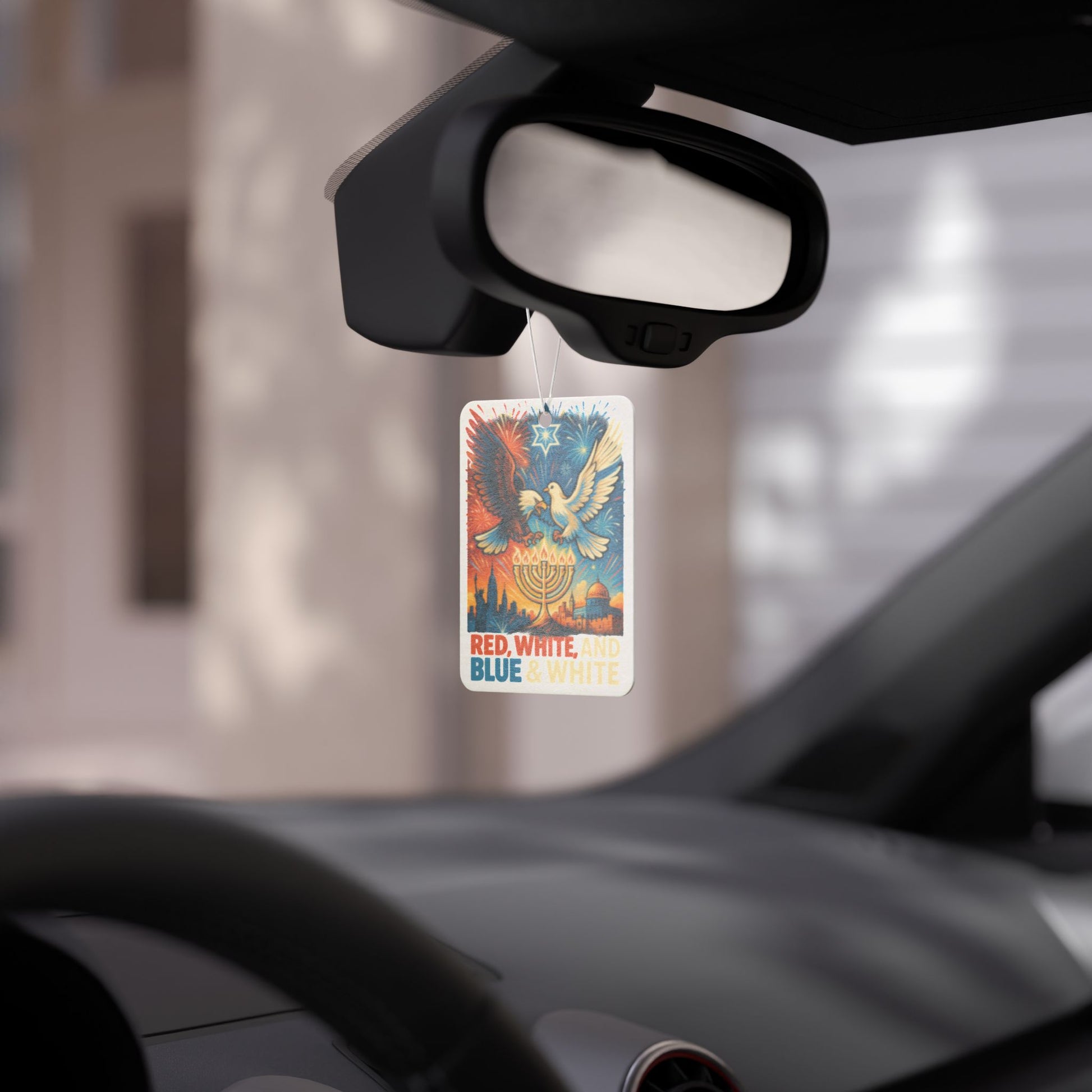 Red White and Blue Car Air Freshener - American Zionist
