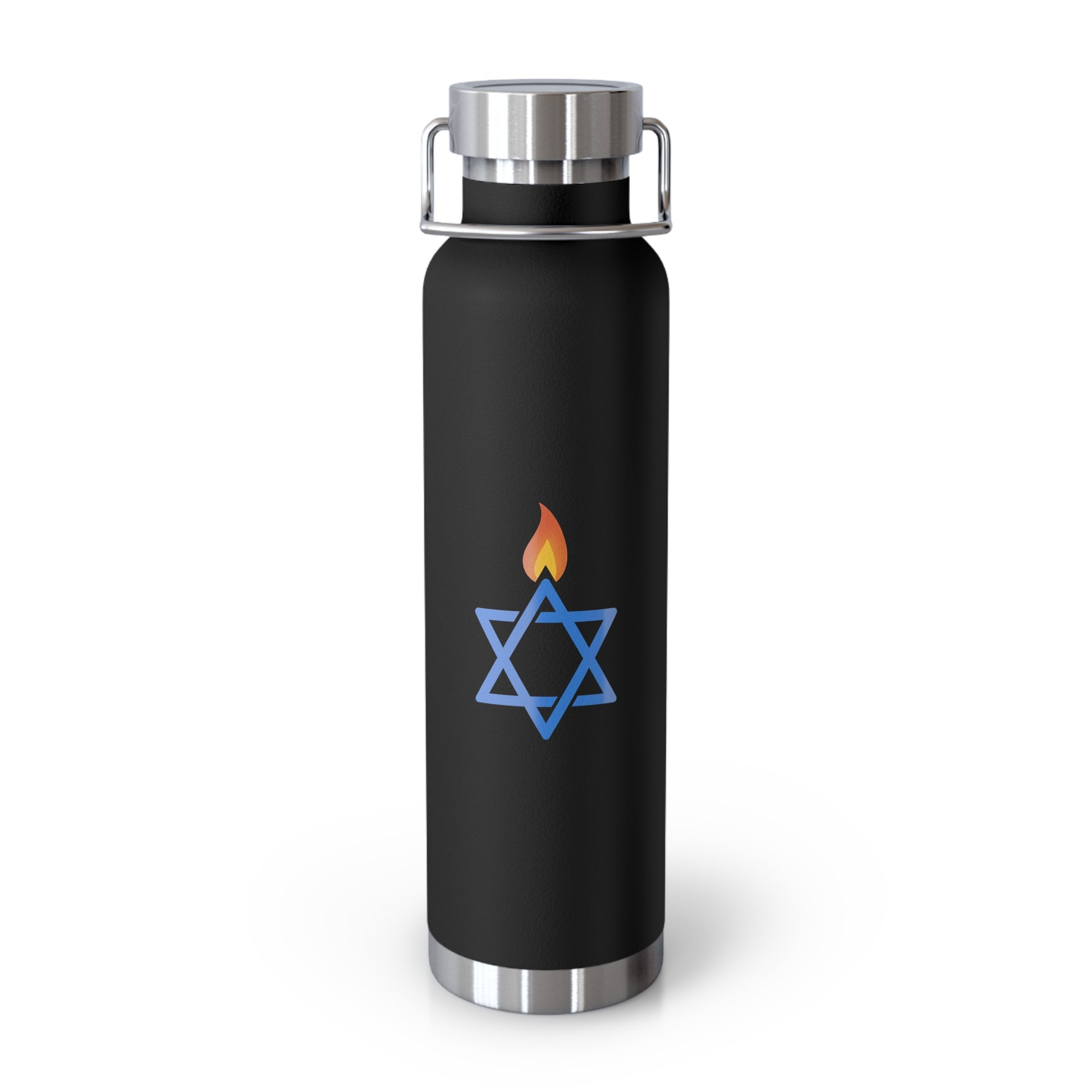 Fire Stars Of David Copper Vacuum Insulated Bottle, 22oz - American Zionist