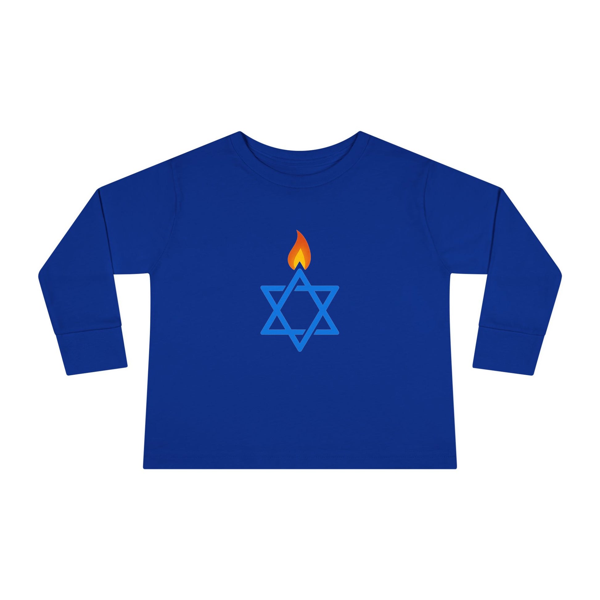 Fire Stars Of David Toddler Long Sleeve Tee - American Zionist