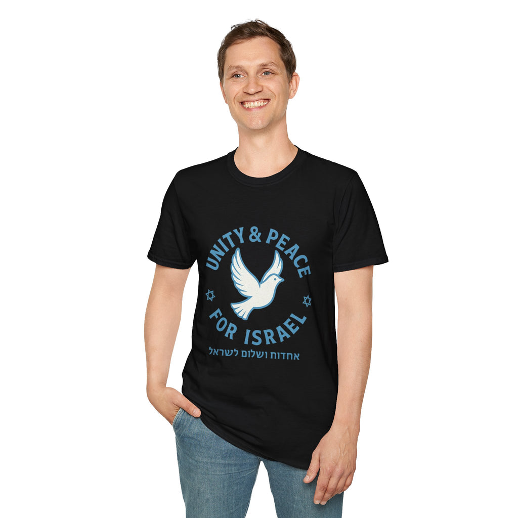 Unity Peace For Israel Unisex Softstyle T-Shirt - American Zionist