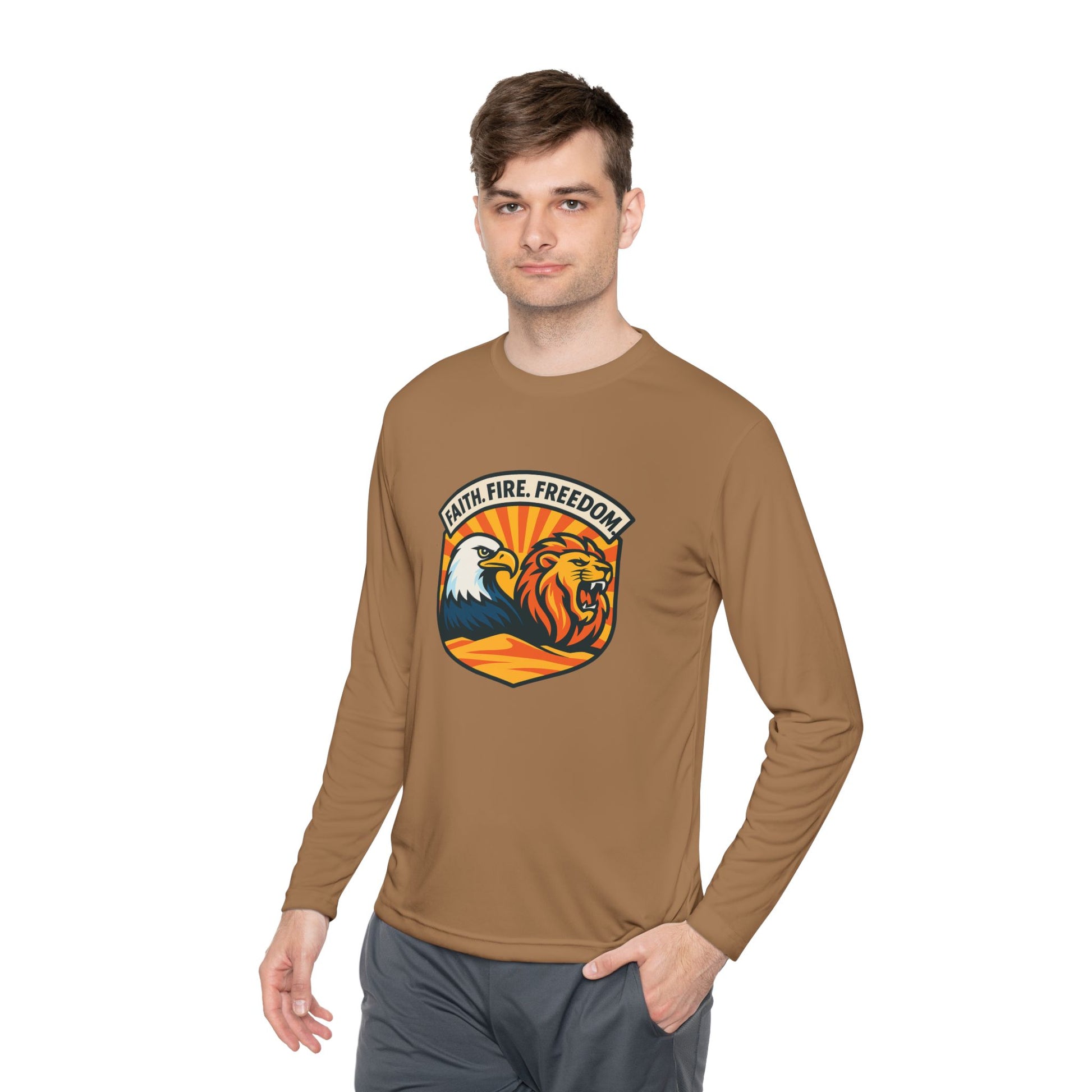 Lions Eagles Rise Unisex Lightweight Long Sleeve Tee - American Zionist