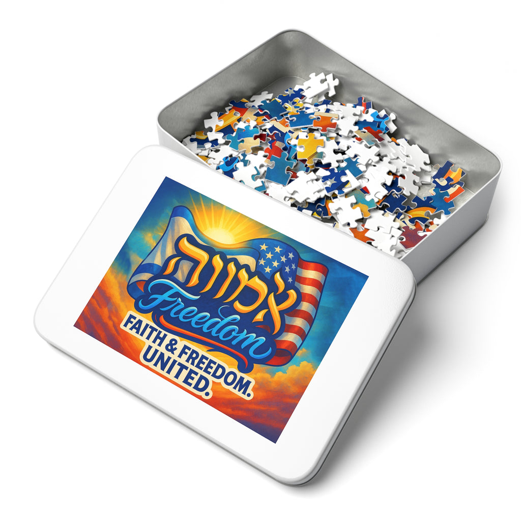 Faith Freedom United Jigsaw Puzzle with Tin - American Zionist
