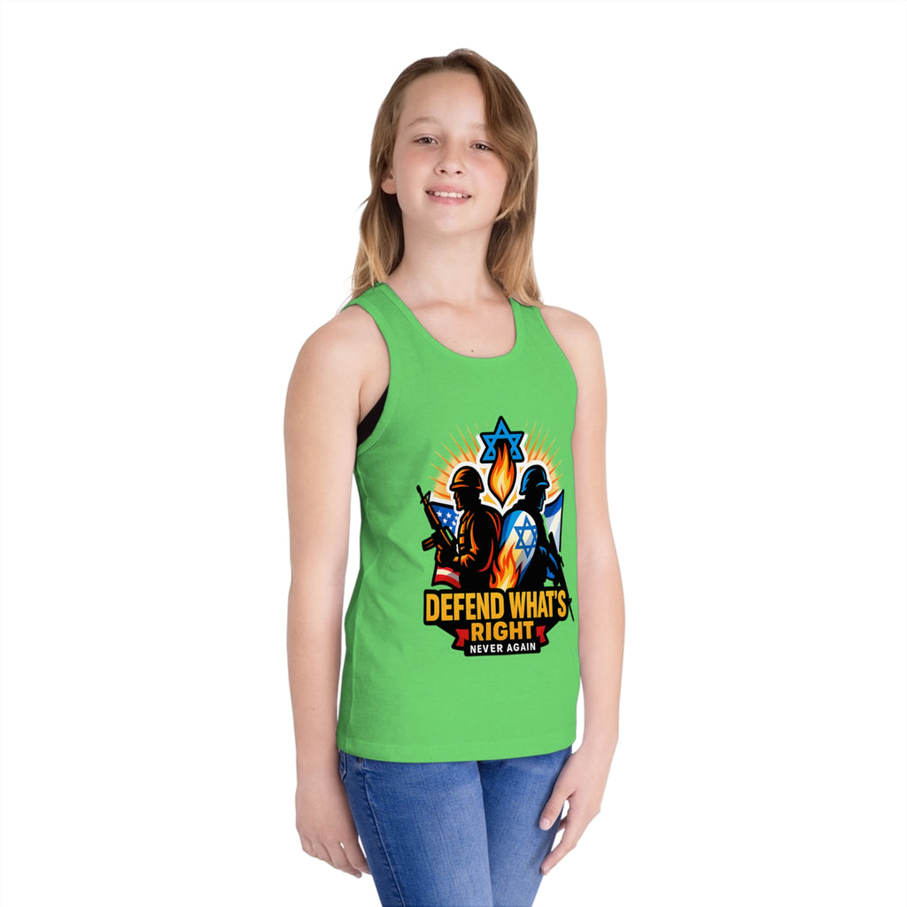 Defend What's Right Kids Jersey Tank Top - American Zionist