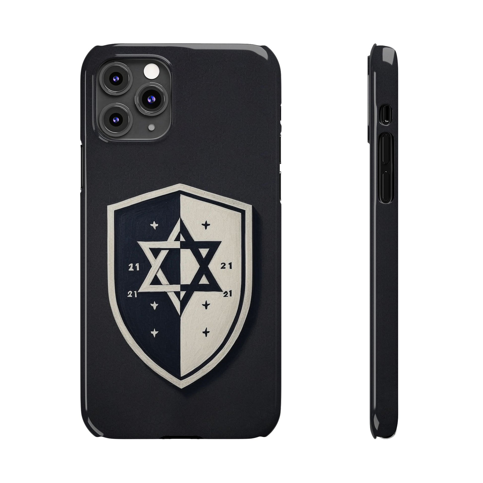 Black and White Shield Slim Phone Cases - American Zionist