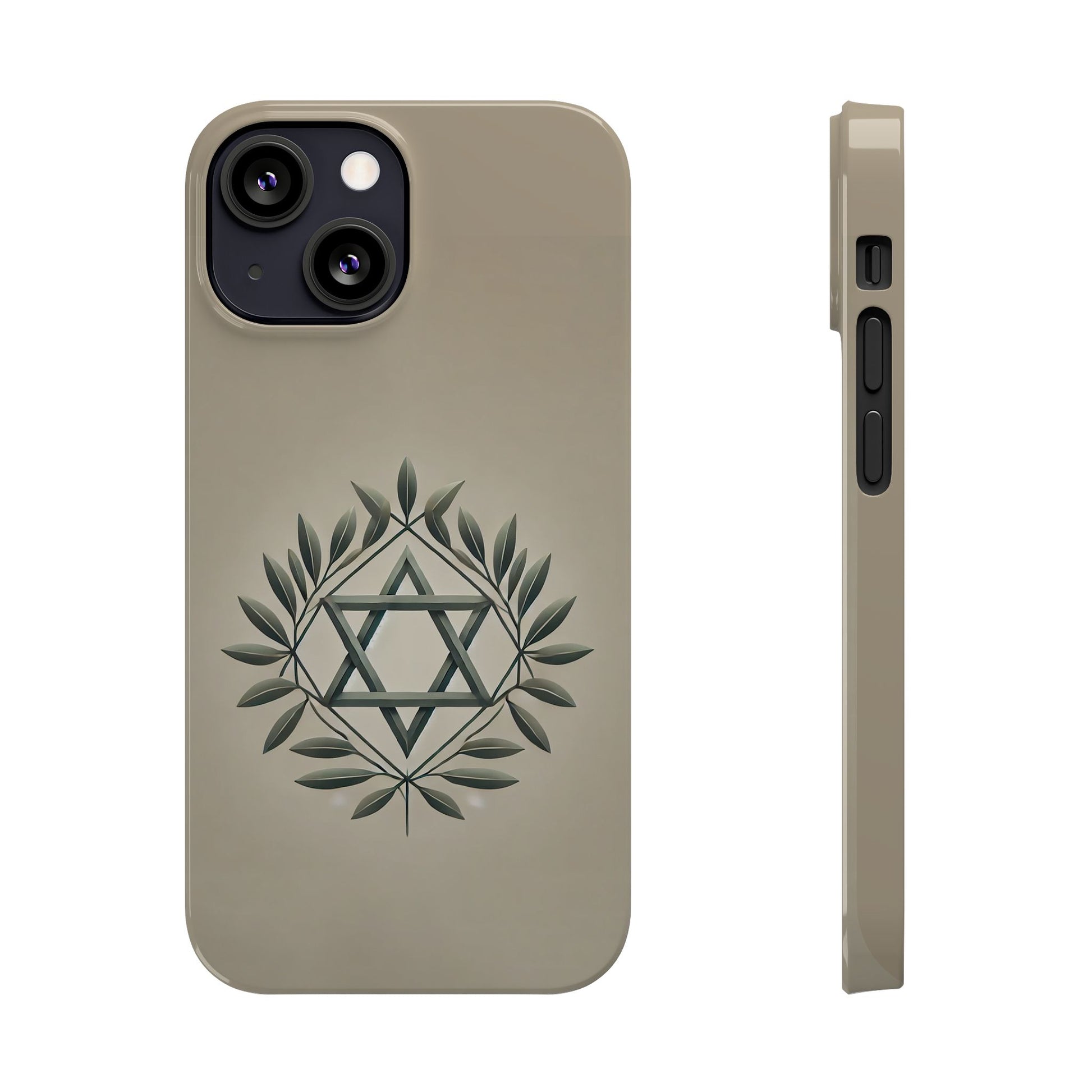 Olive and Star of David Slim Phone Cases - American Zionist