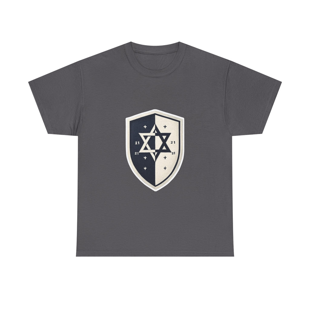 Black and White Shield Unisex Heavy Cotton Tee - American Zionist