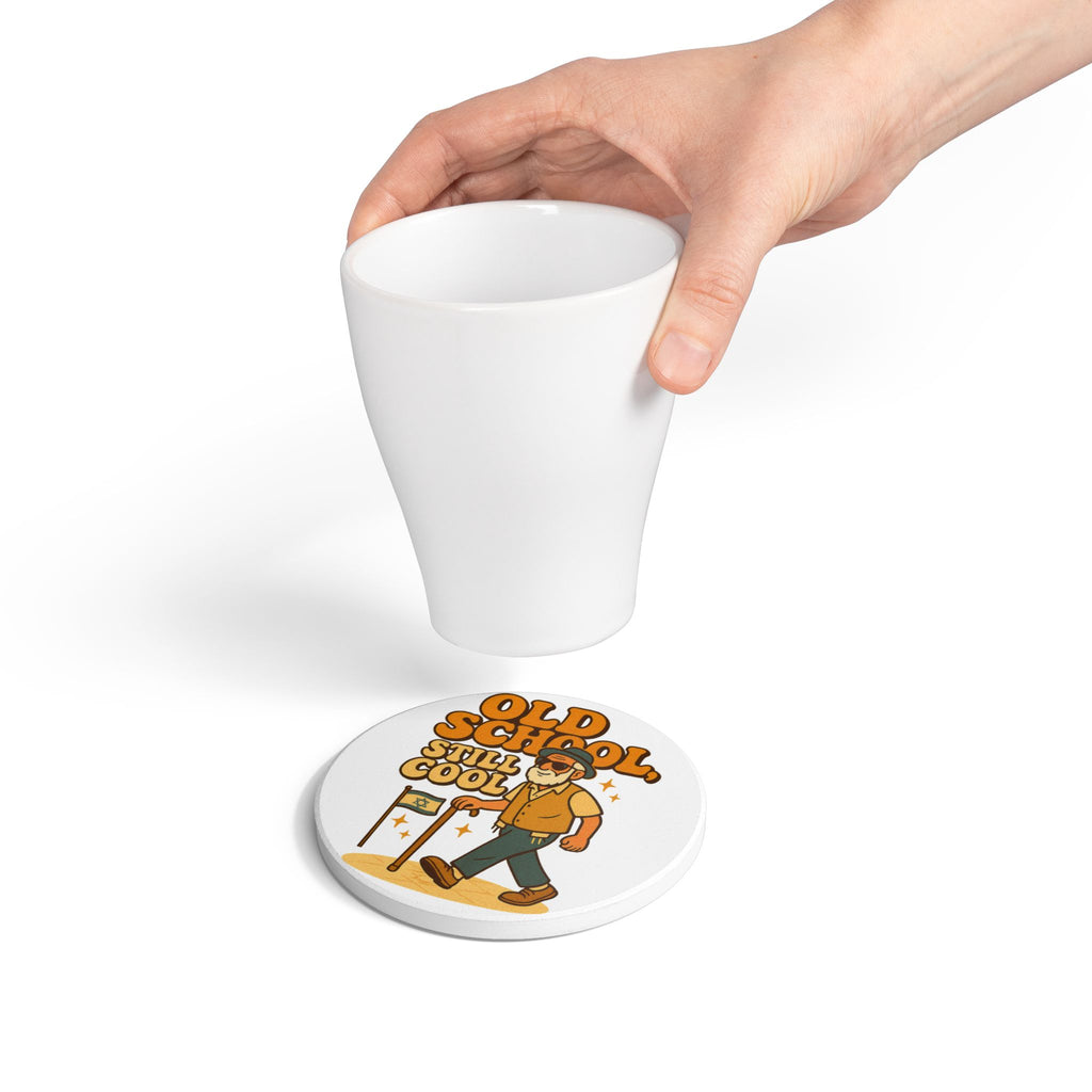 Old School Grandpa Ceramic Coaster - American Zionist