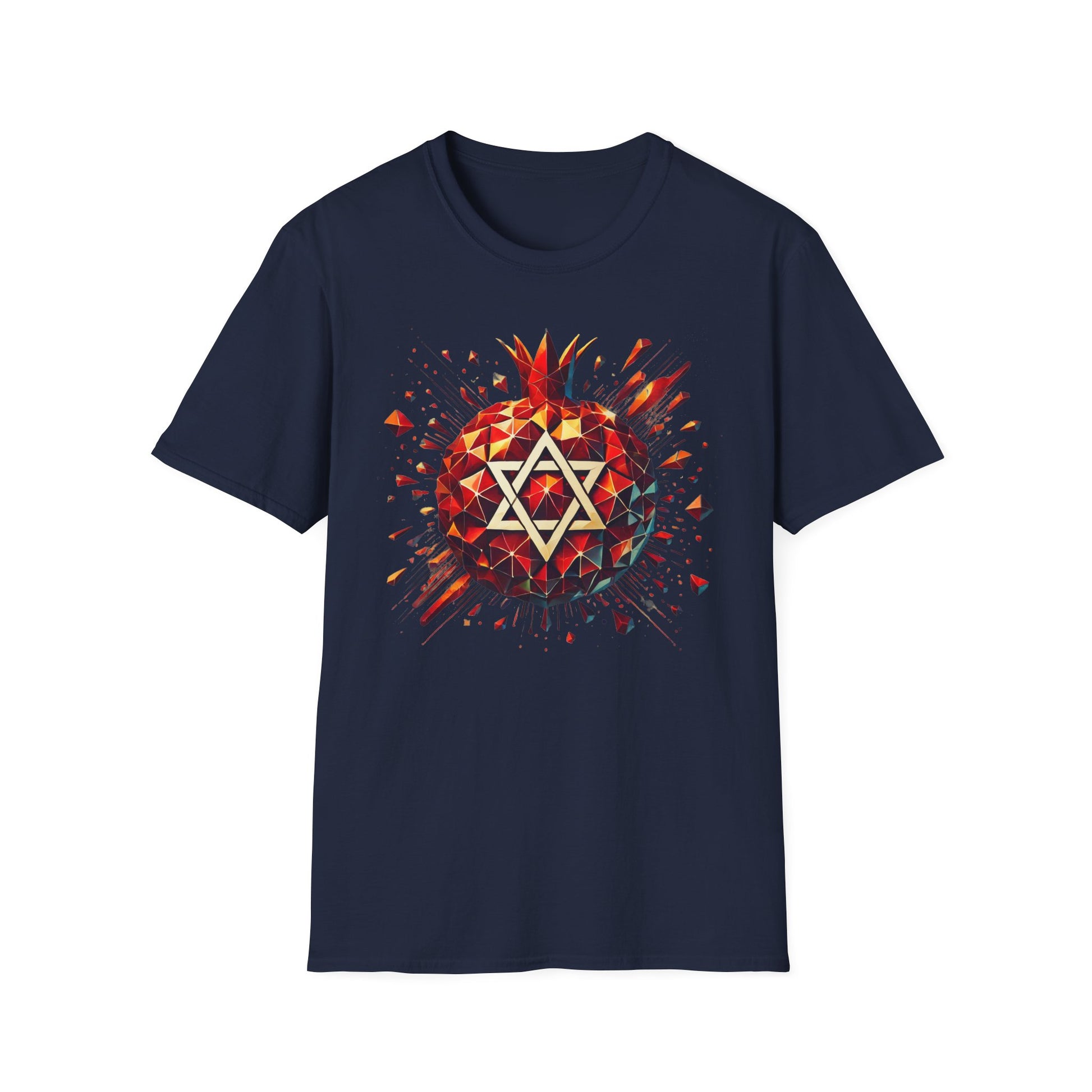 Pomegranate Star of David Unisex Softstyle T-Shirt - American Zionist