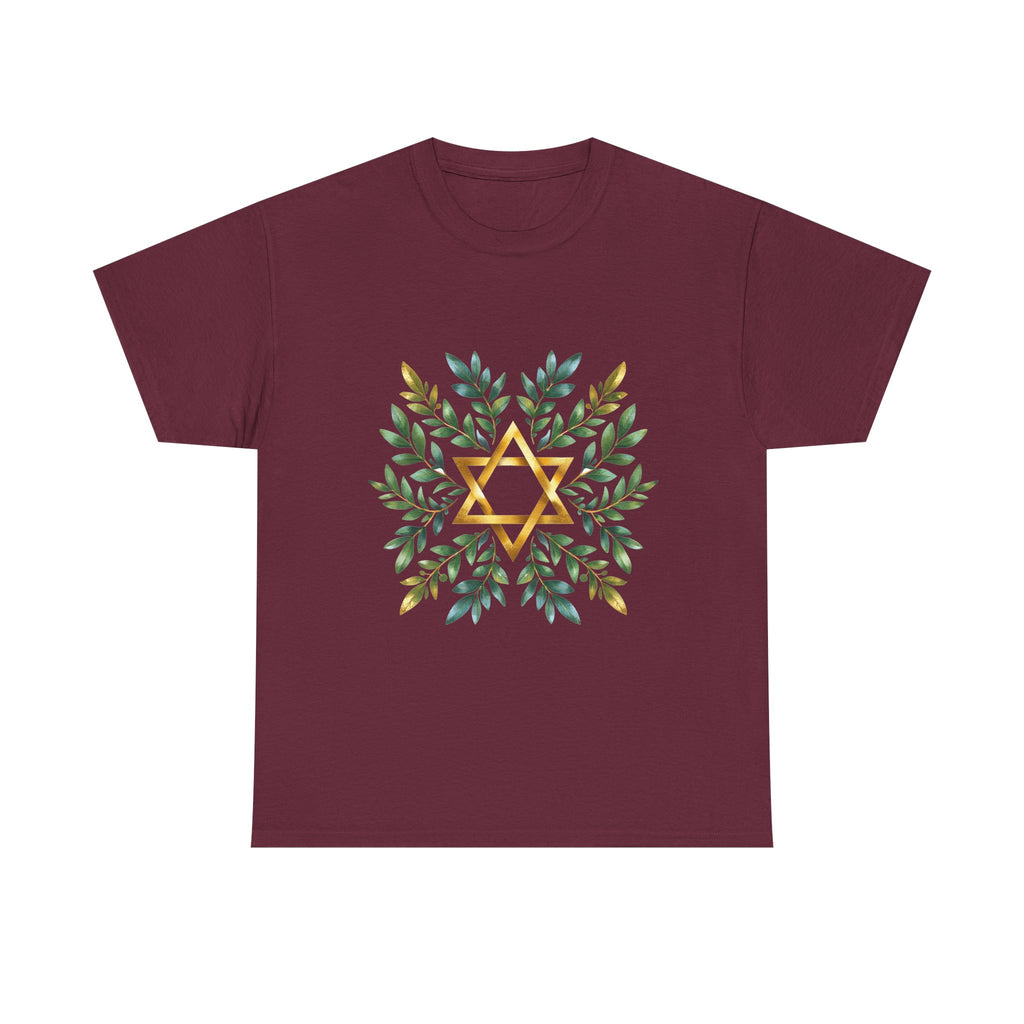 Star of David Wreath Unisex Heavy Cotton Tee - American Zionist