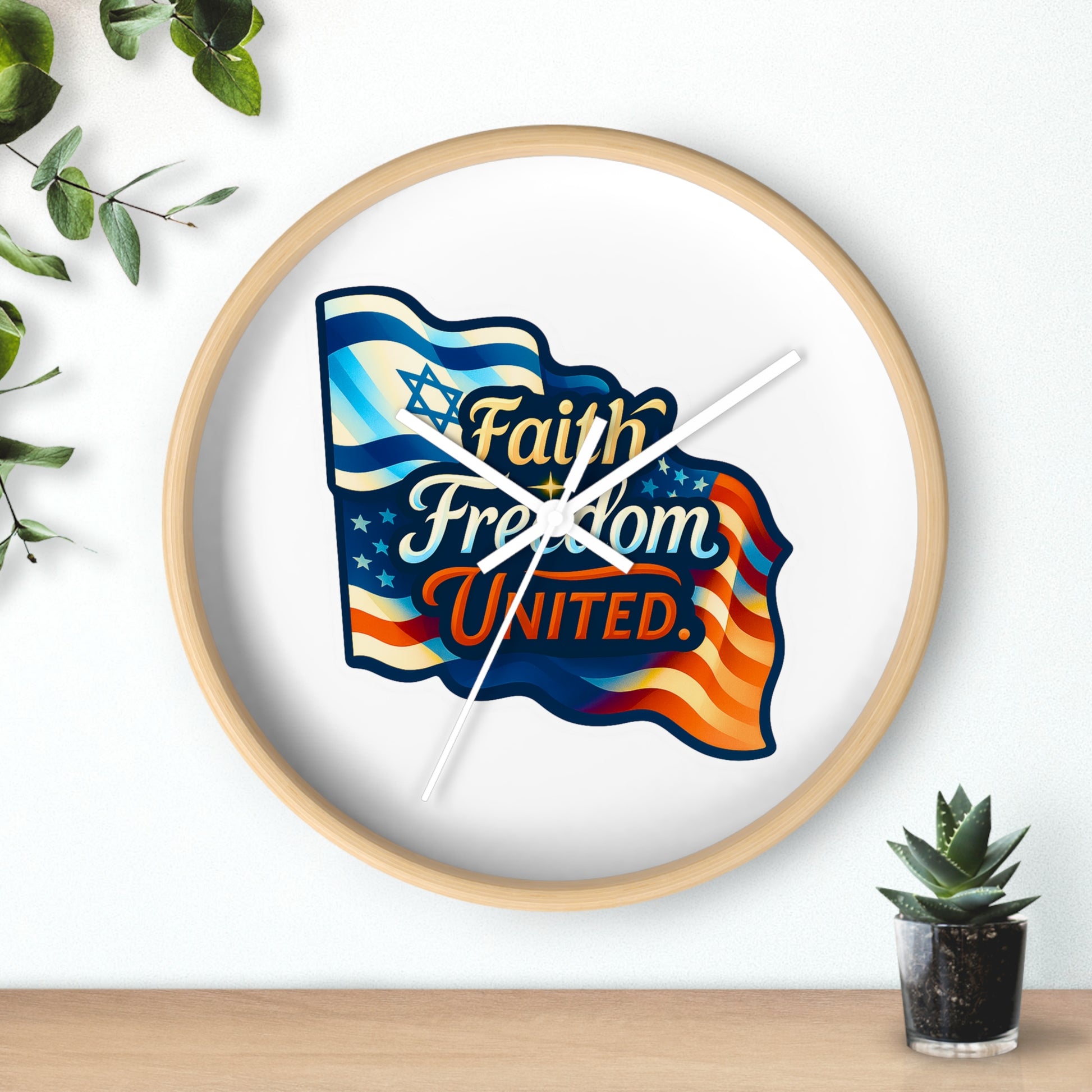 Faith Freedom United Wall Clock - American Zionist