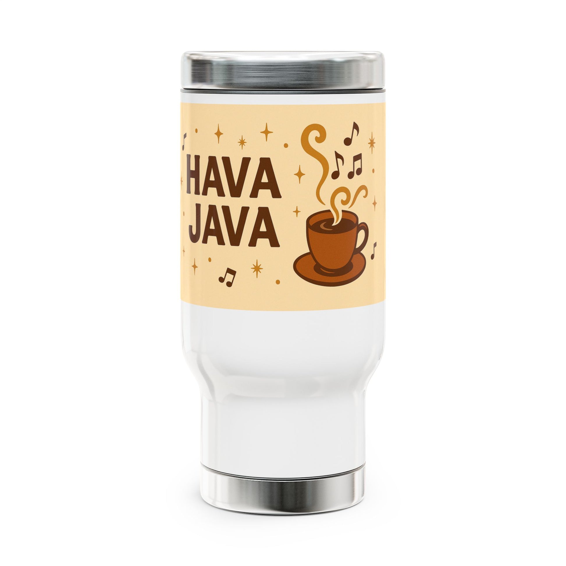 Hava Java Stainless Steel Travel Mug with Handle, 14oz - American Zionist