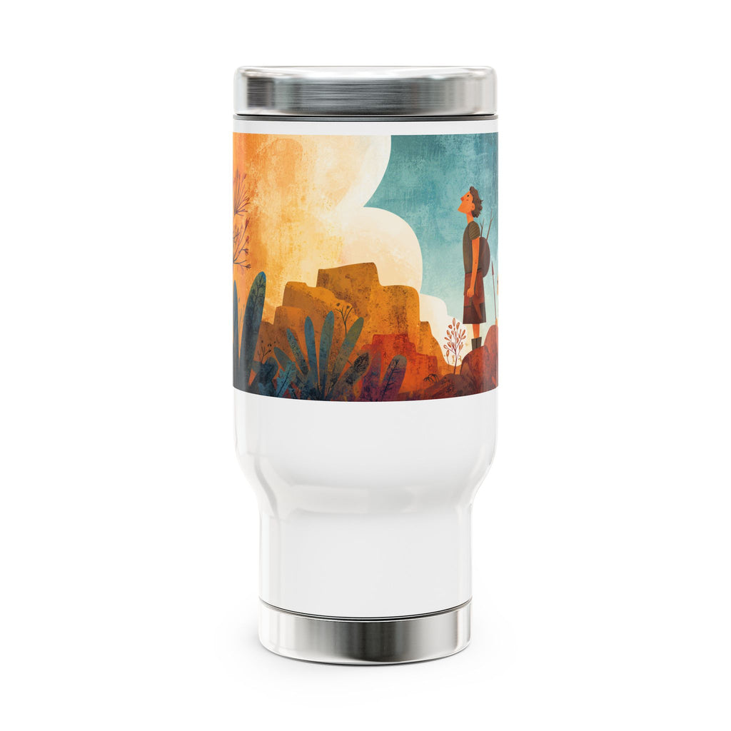 Jerusalem Adventurer Stainless Steel Travel Mug with Handle, 14oz - American Zionist