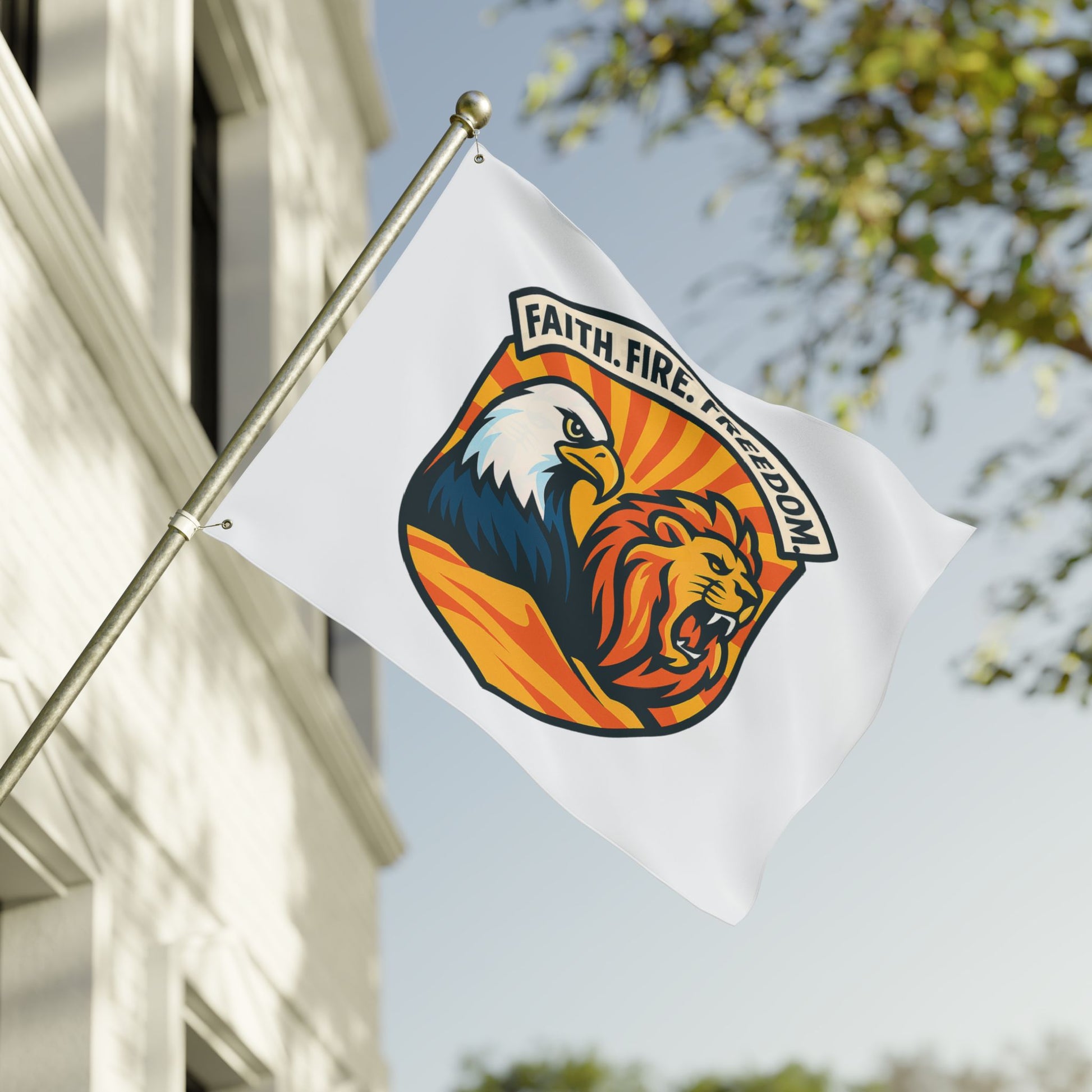 Lions Eagles Rise Double Sided Flag - American Zionist